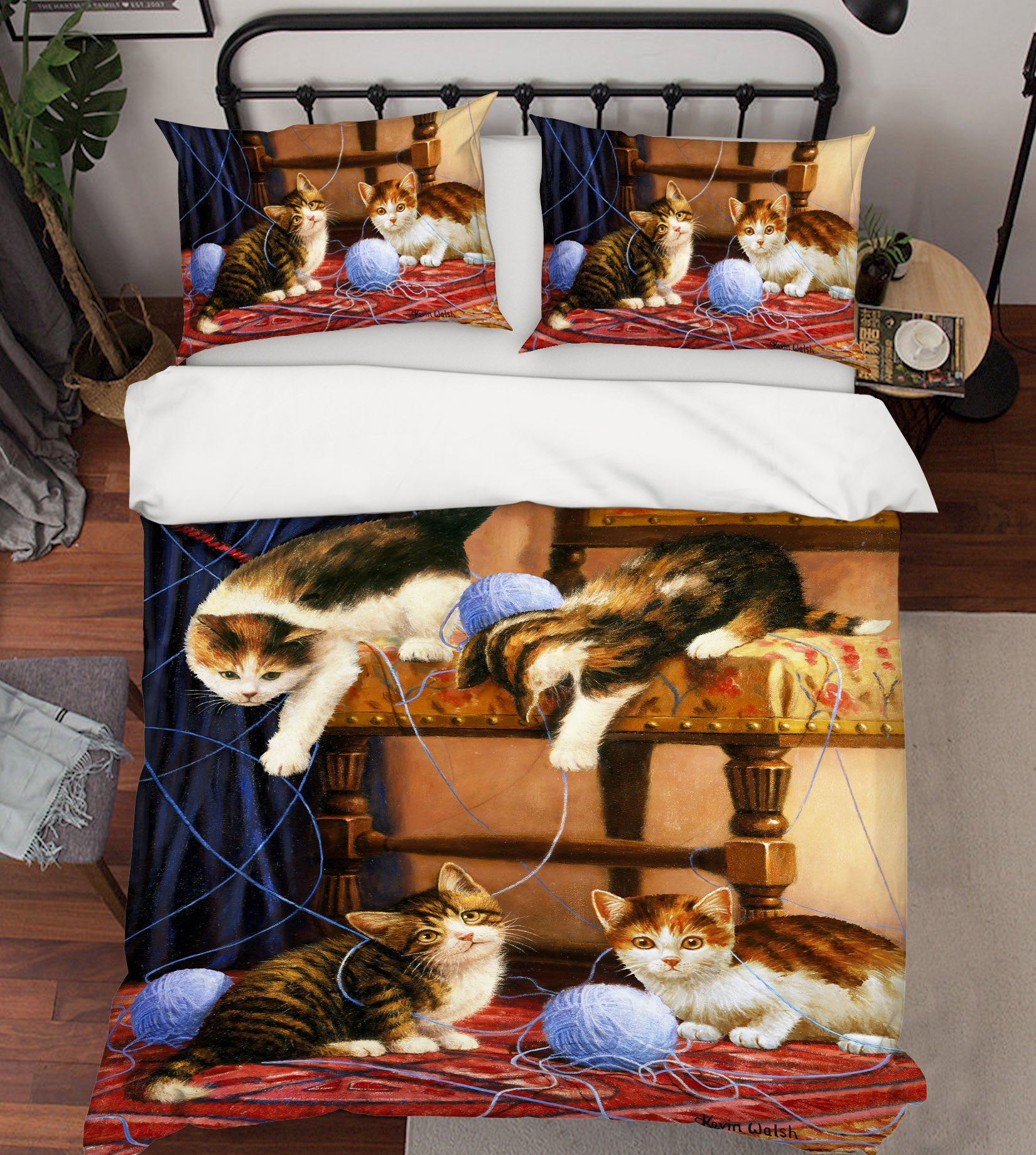 3D Cat Yarn 12501 Kevin Walsh Bedding Bed Pillowcases Quilt