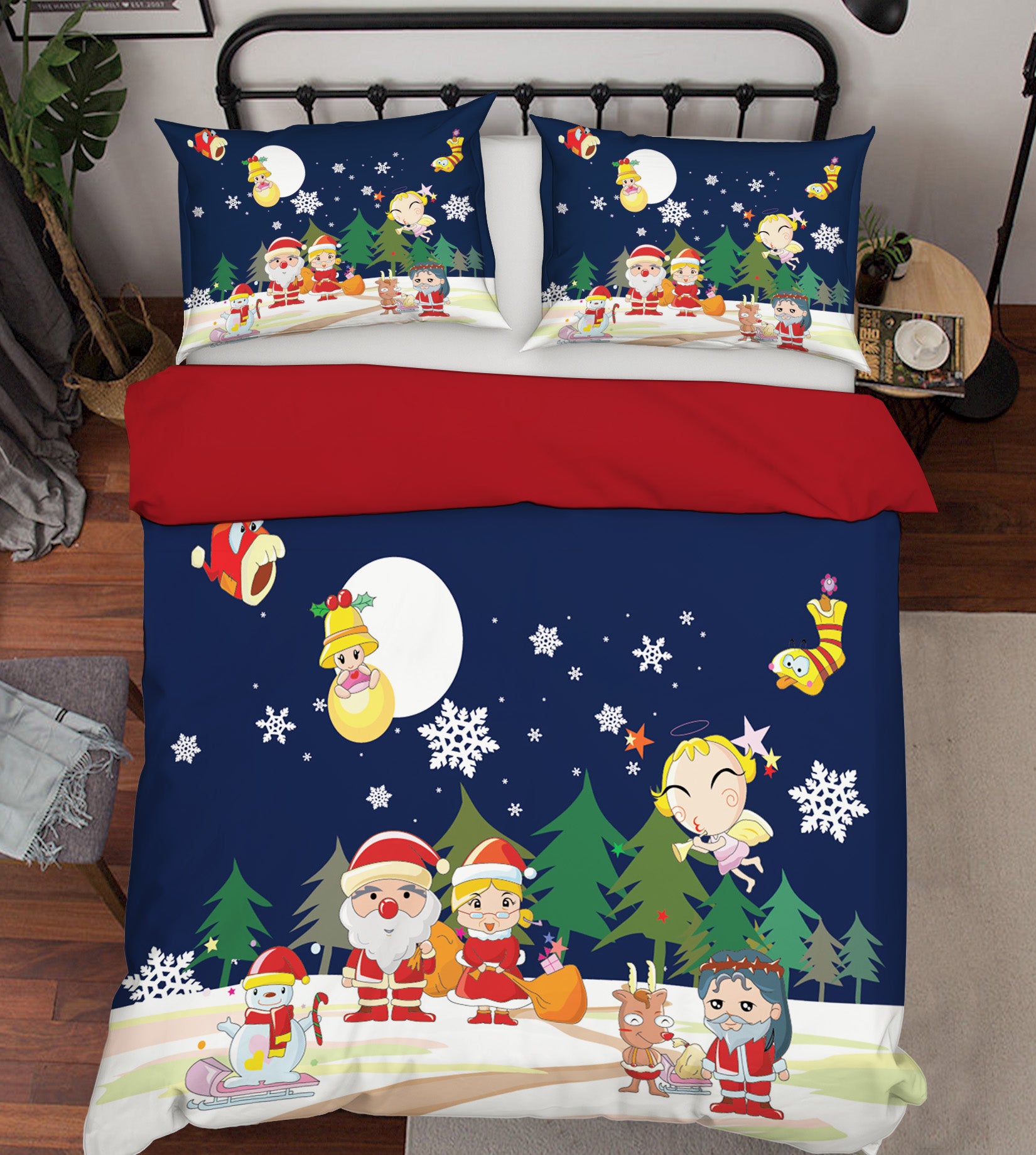 3D Santa Tree 45042 Christmas Quilt Duvet Cover Xmas Bed Pillowcases