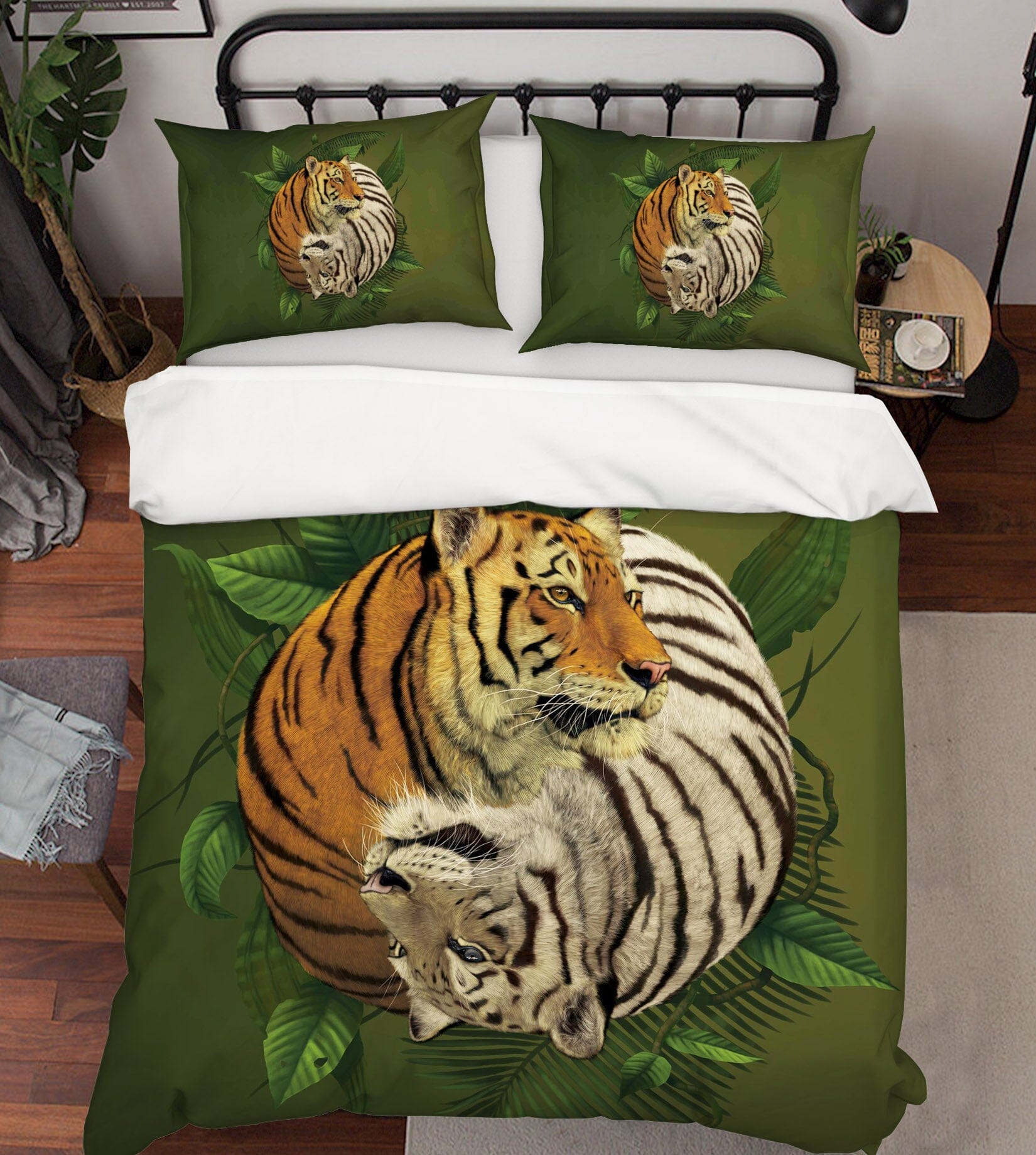 3D Tiger Yin Yang 088 Bed Pillowcases Quilt Exclusive Designer Vincent Quiet Covers AJ Creativity Home 