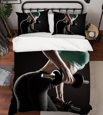3D Lift Dumbbells 14112 Bed Pillowcases Quilt