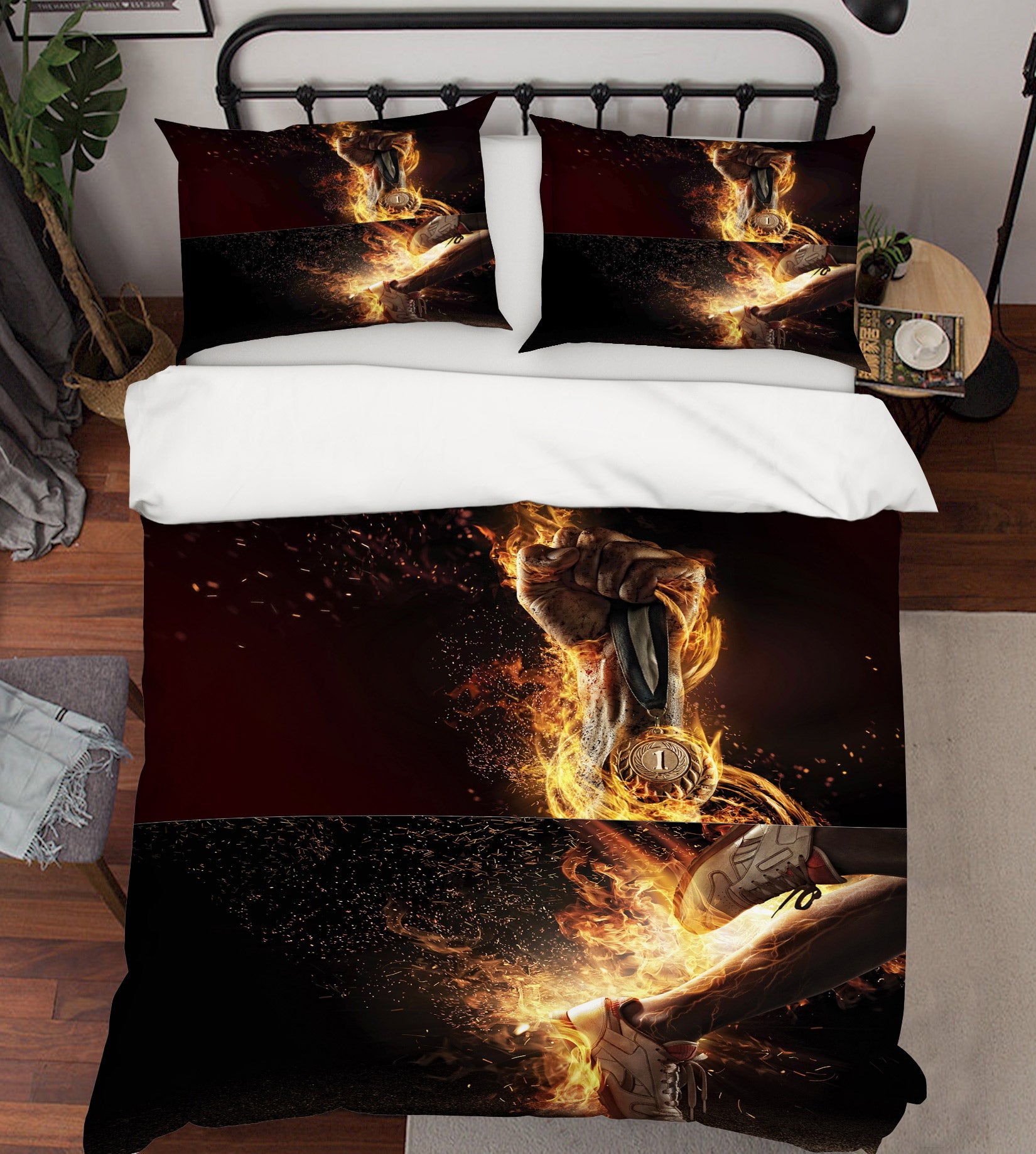 3D Fitness Hand 14154 Bed Pillowcases Quilt