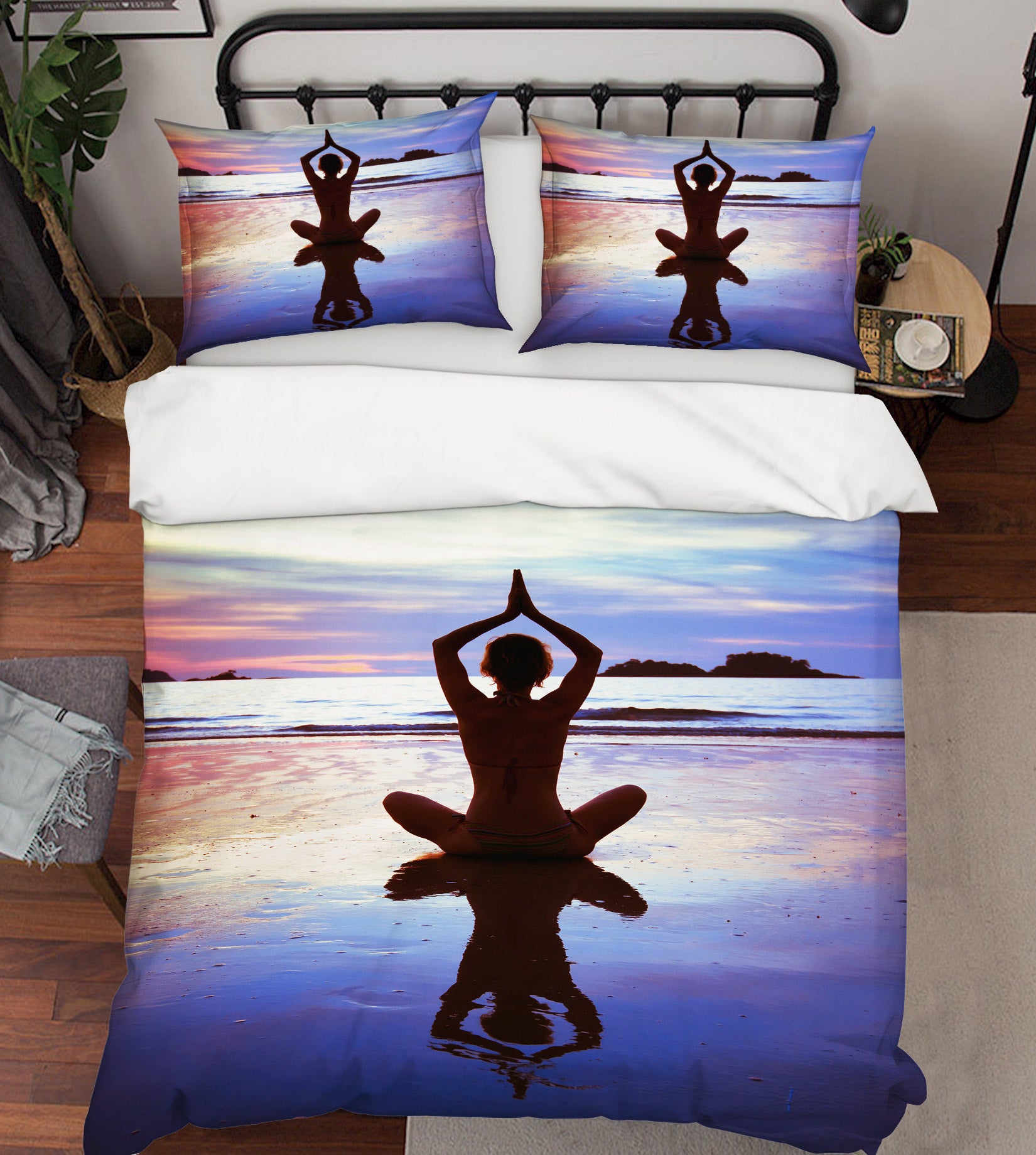 3D Yoga 14103 Bed Pillowcases Quilt