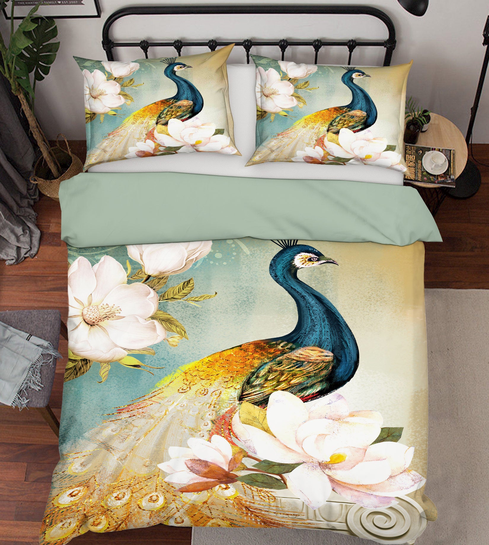 3D Peacock Flowers 16144 Bed Pillowcases Quilt