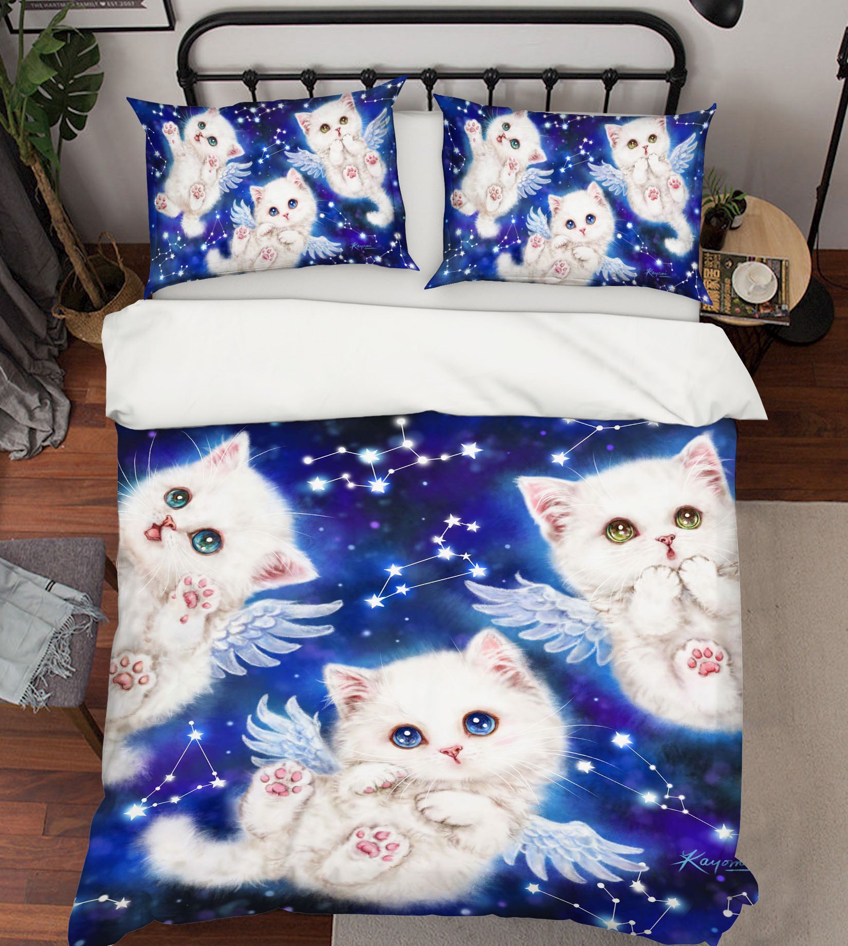 3D Angel Cat 5971 Kayomi Harai Bedding Bed Pillowcases Quilt Cover Duvet Cover