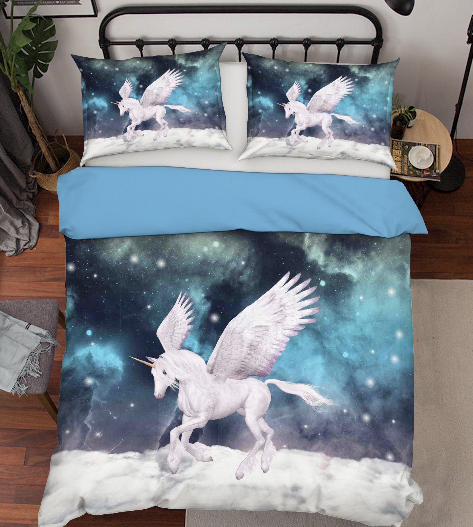 3D Night Sky Unicorn 035 Bed Pillowcases Quilt Wallpaper AJ Wallpaper 