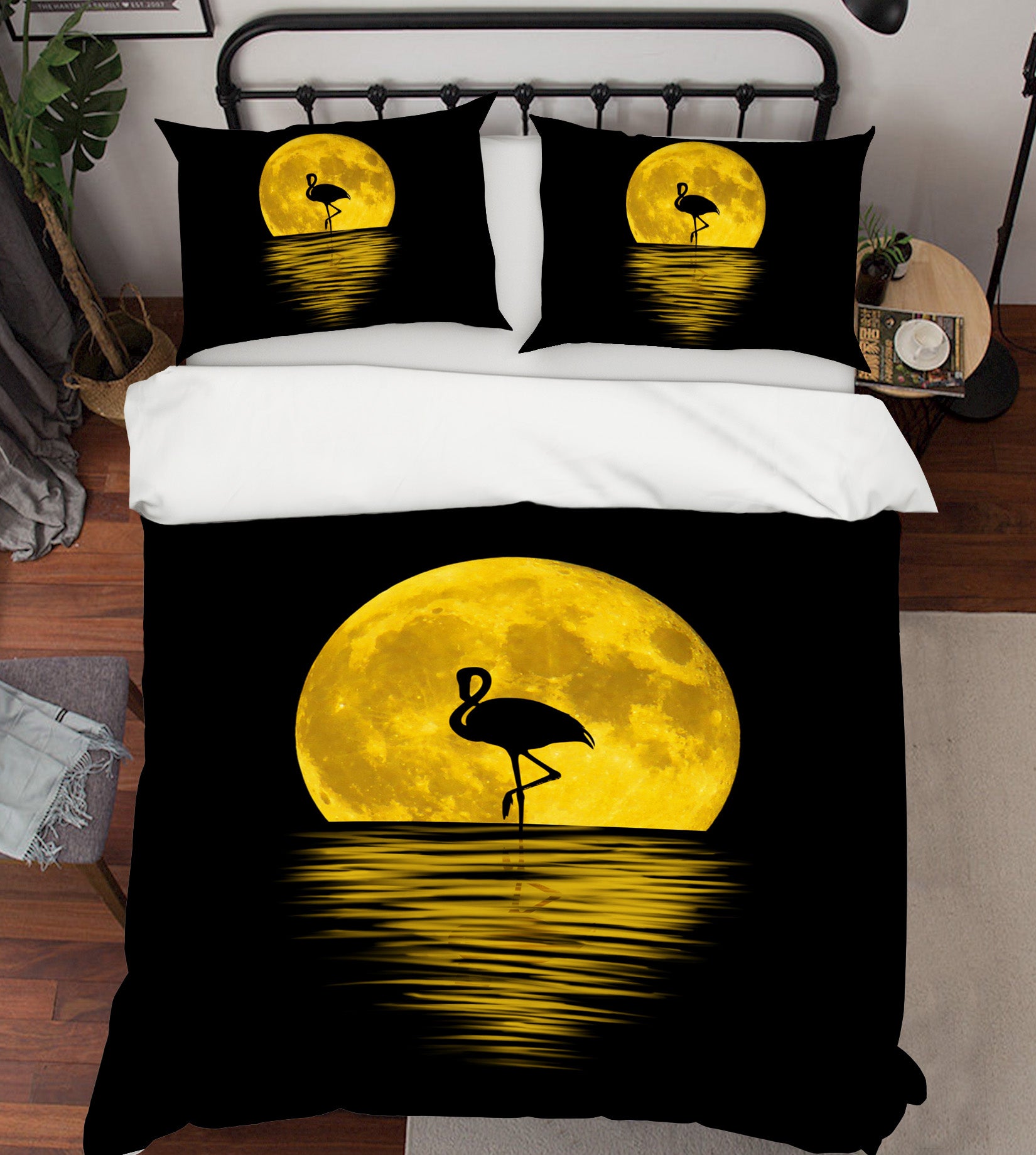 3D Moon Crane 19235 Bed Pillowcases Quilt