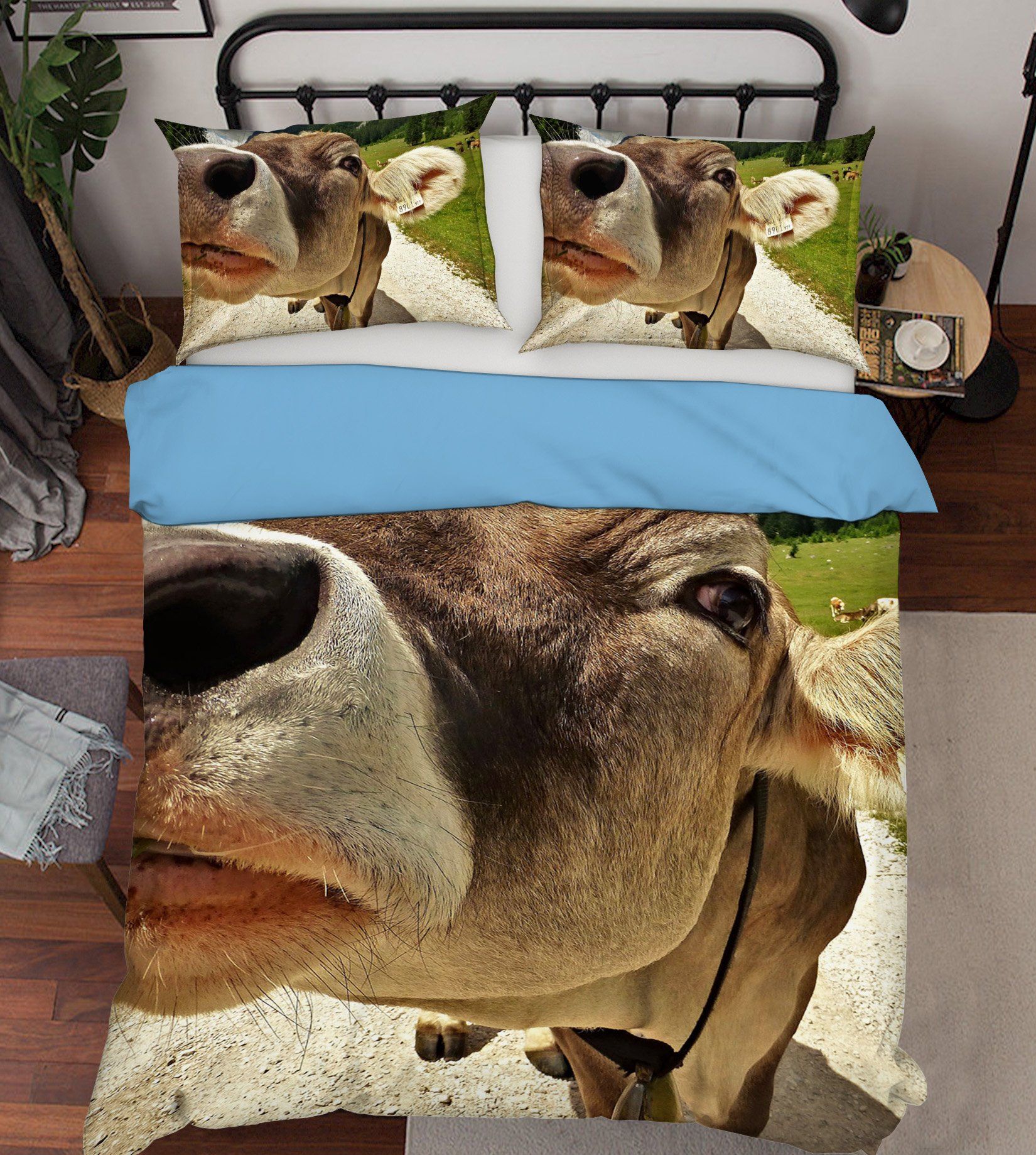 3D Small Road Cow 1929 Bed Pillowcases Quilt Quiet Covers AJ Creativity Home 