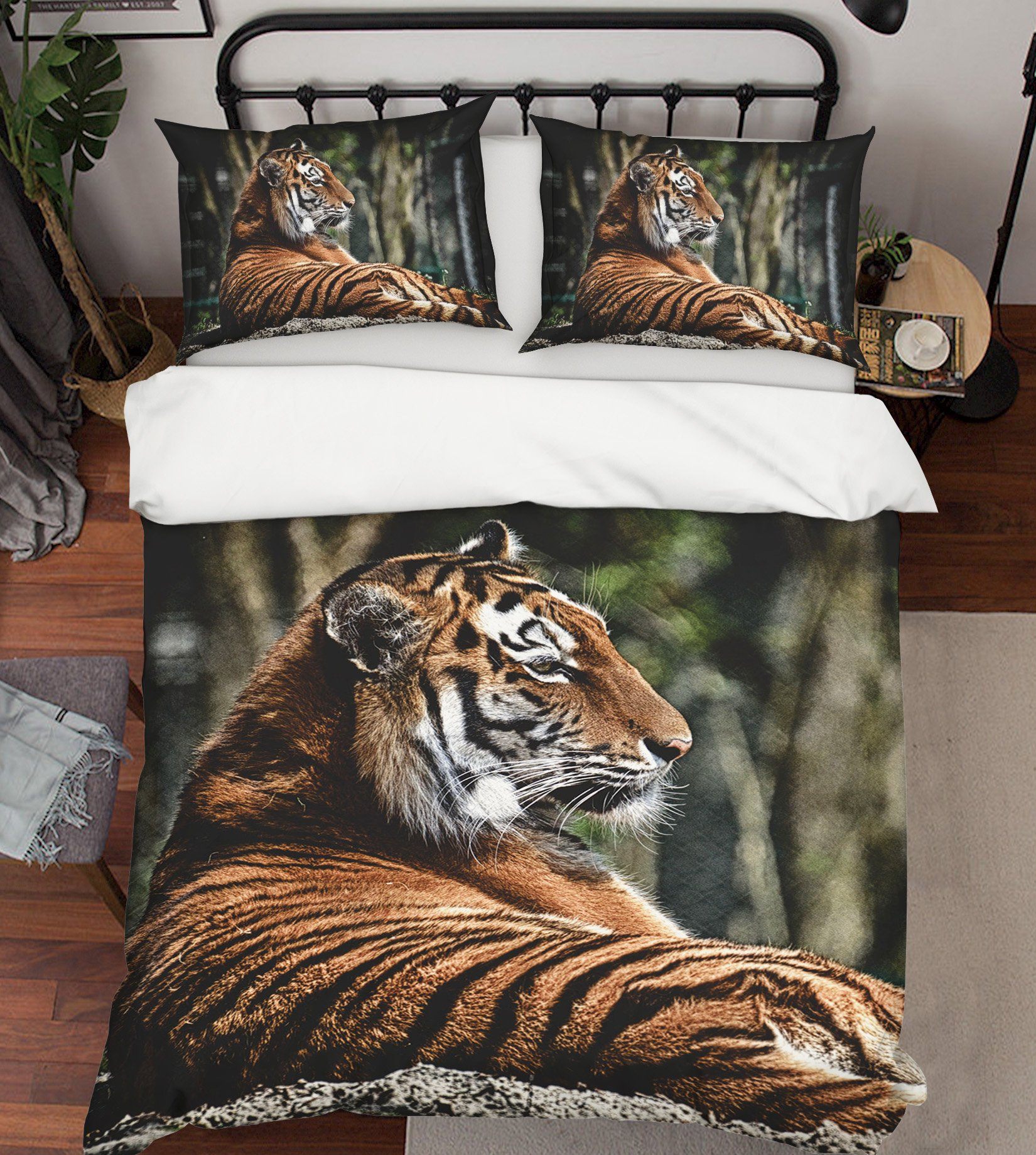 3D Tiger 2008 Bed Pillowcases Quilt Quiet Covers AJ Creativity Home 