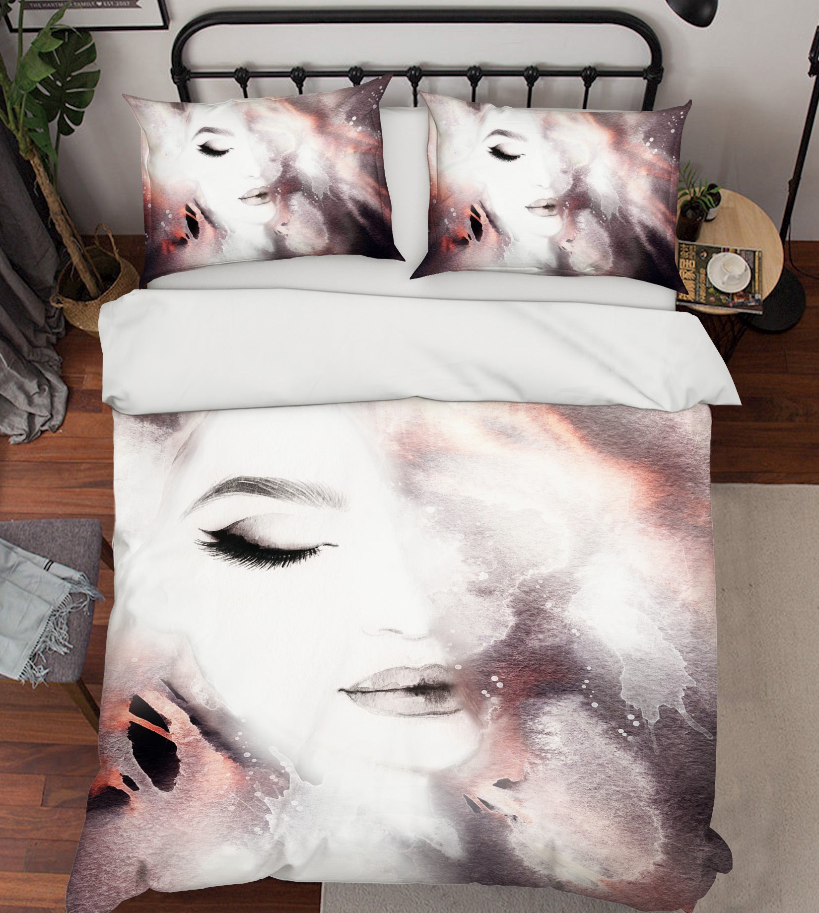 3D Pink Hair Woman 034 Bed Pillowcases Quilt