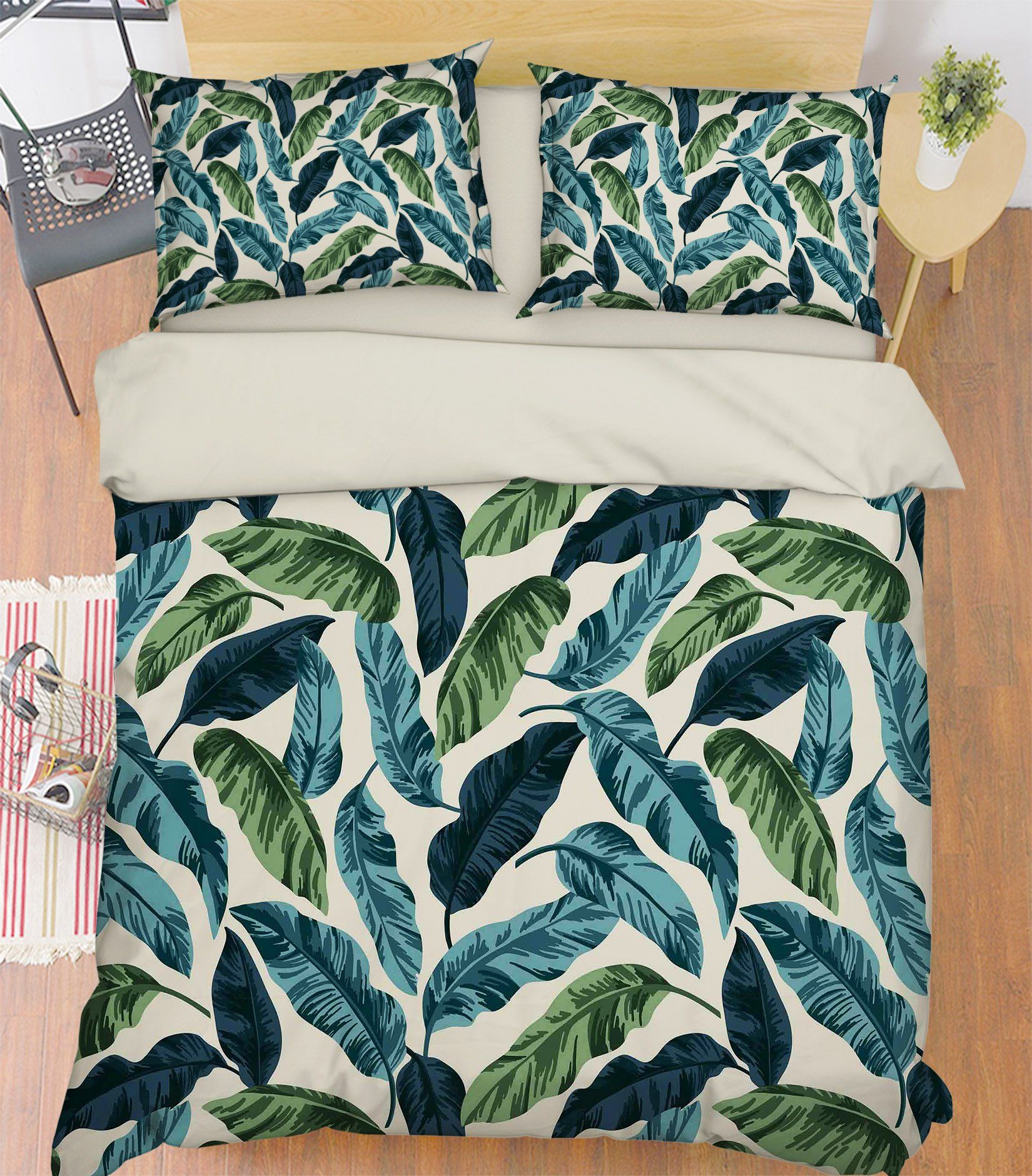 3D Leaves Pattern 188 Bed Pillowcases Quilt Wallpaper AJ Wallpaper 