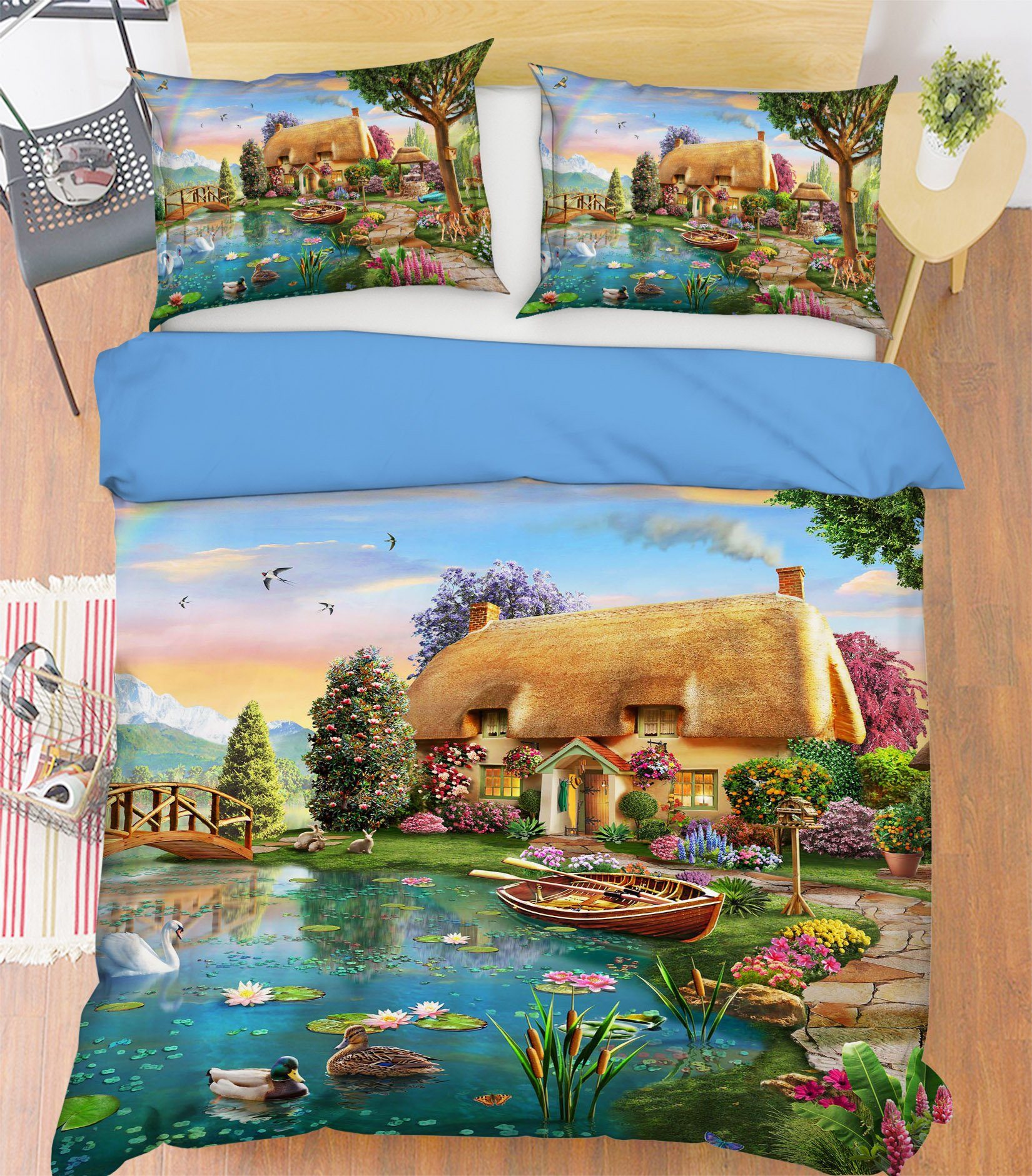 3D Beautiful Village 2132 Adrian Chesterman Bedding Bed Pillowcases Quilt Quiet Covers AJ Creativity Home 