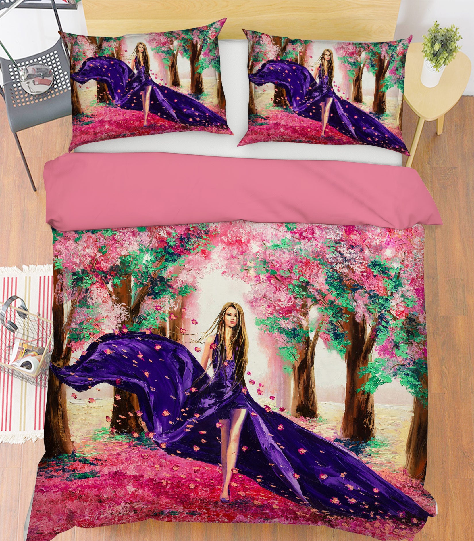 3D Cherry Blossoms 030 Bed Pillowcases Quilt