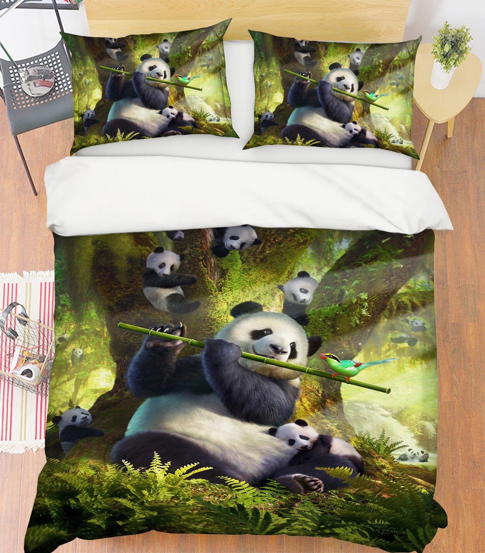 3D Panda Bear 2129 Jerry LoFaro bedding Bed Pillowcases Quilt Quiet Covers AJ Creativity Home 