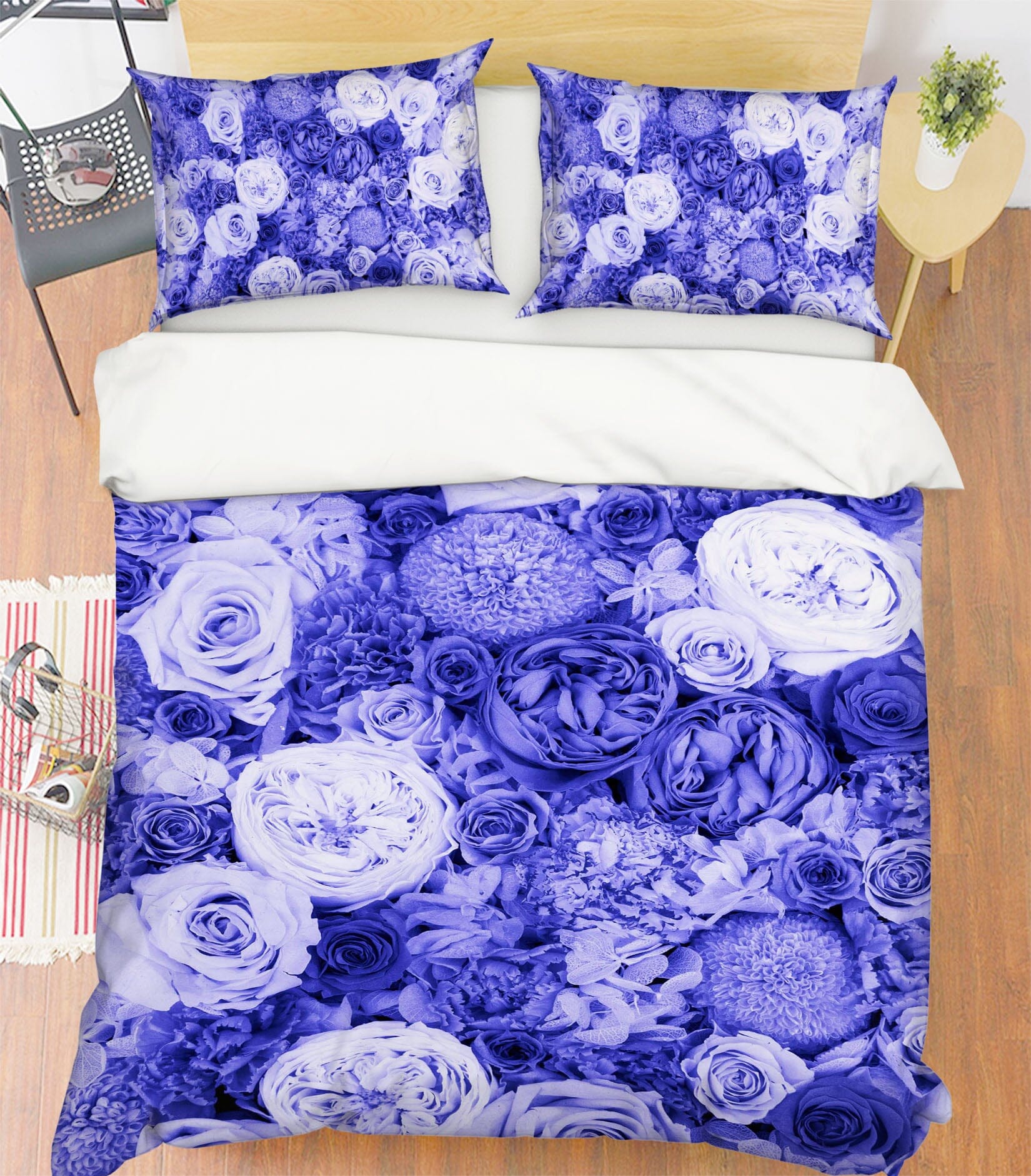 3D Purple Rose 2001 Noirblanc777 Bedding Bed Pillowcases Quilt Quiet Covers AJ Creativity Home 