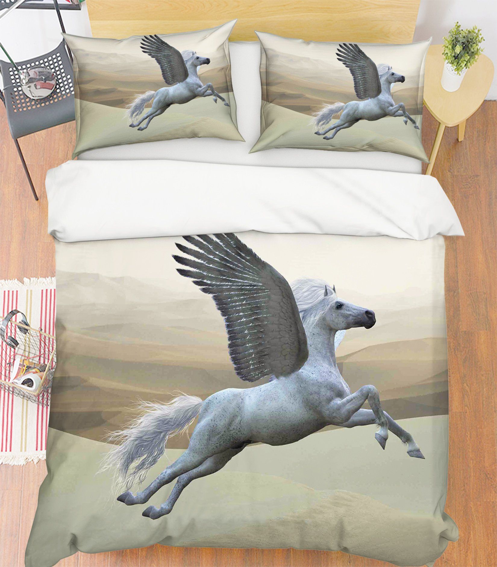 3D Desert Unicorn 051 Bed Pillowcases Quilt Wallpaper AJ Wallpaper 