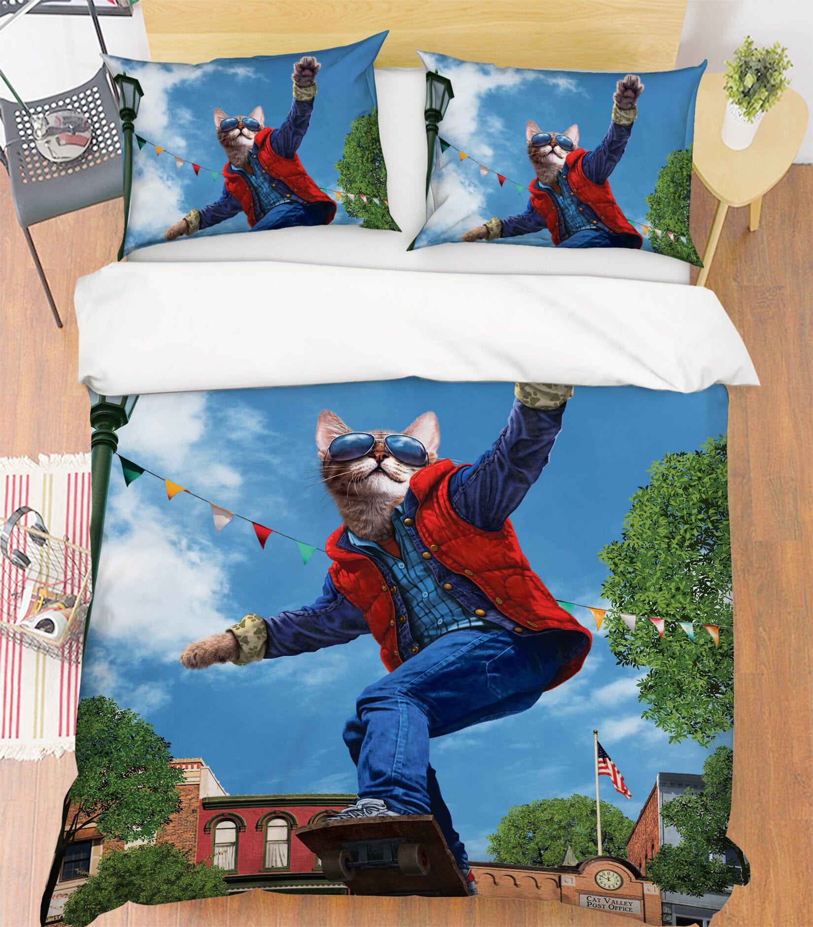 3D Cat To The Future 026 Bed Pillowcases Quilt Exclusive Designer Vincent Quiet Covers AJ Creativity Home 