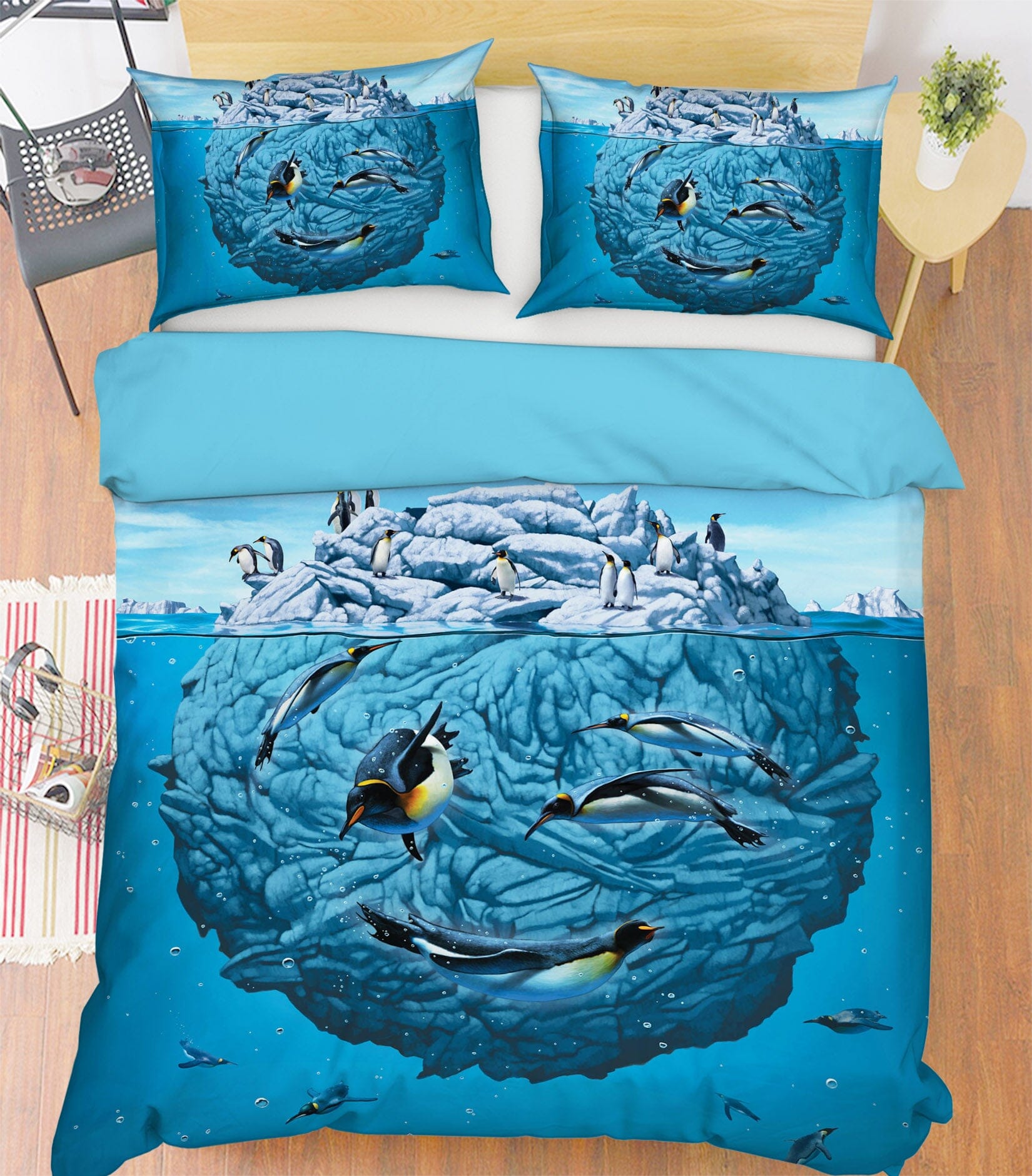 3D Penguin Wink Def 068 Bed Pillowcases Quilt Exclusive Designer Vincent Quiet Covers AJ Creativity Home 