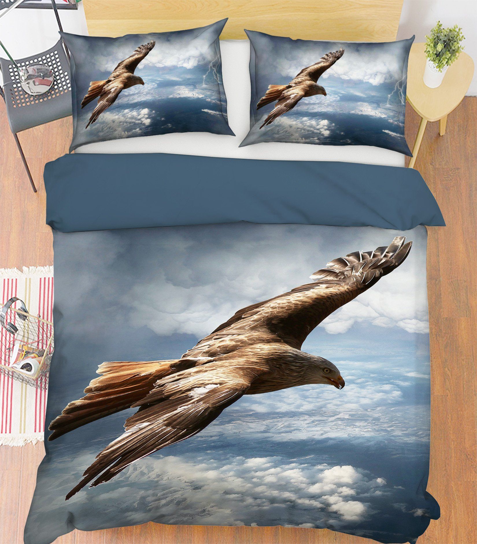 3D Eagle Sea 1911 Bed Pillowcases Quilt Quiet Covers AJ Creativity Home 
