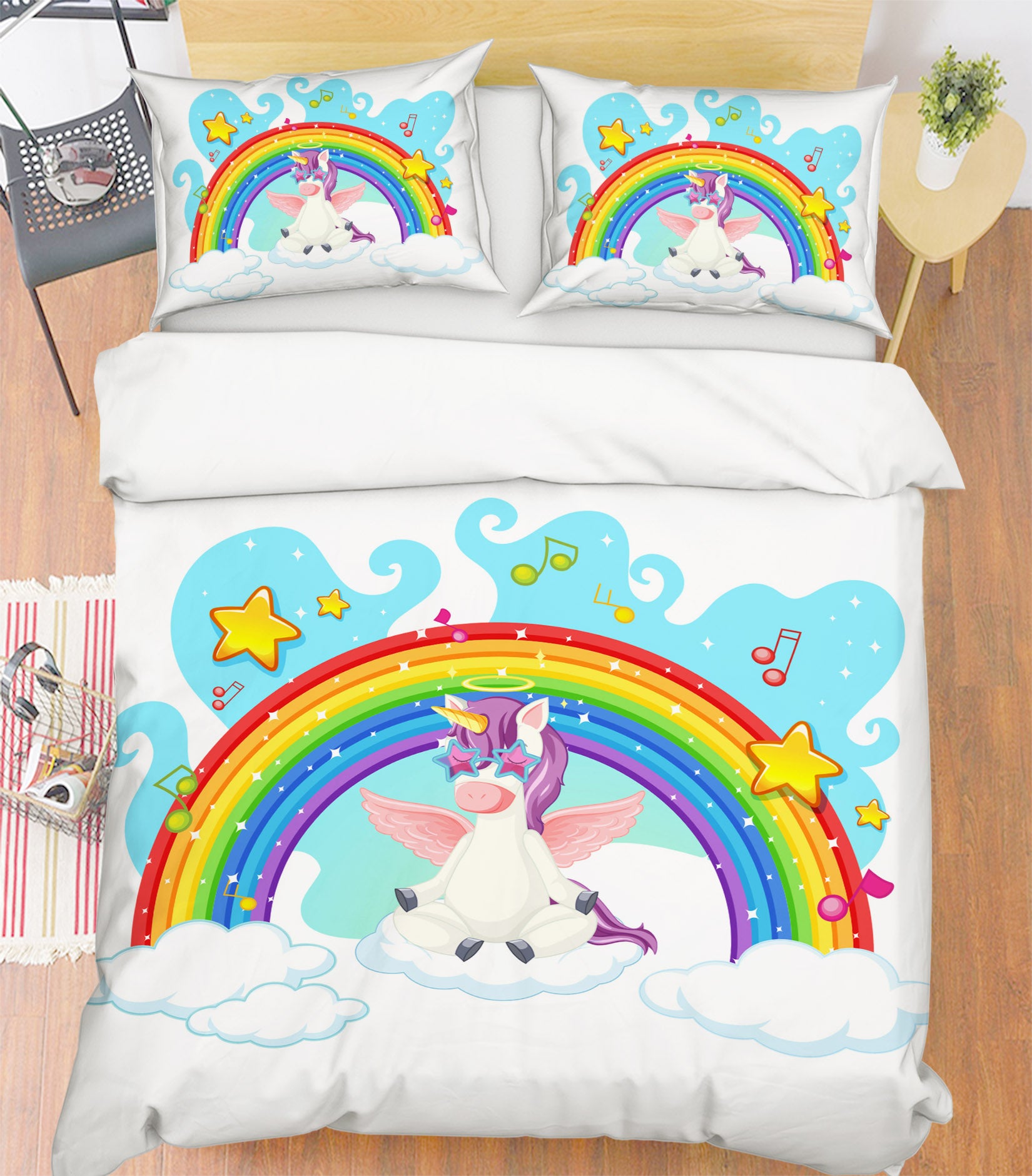 3D Rainbow Clouds 61037 Bed Pillowcases Quilt