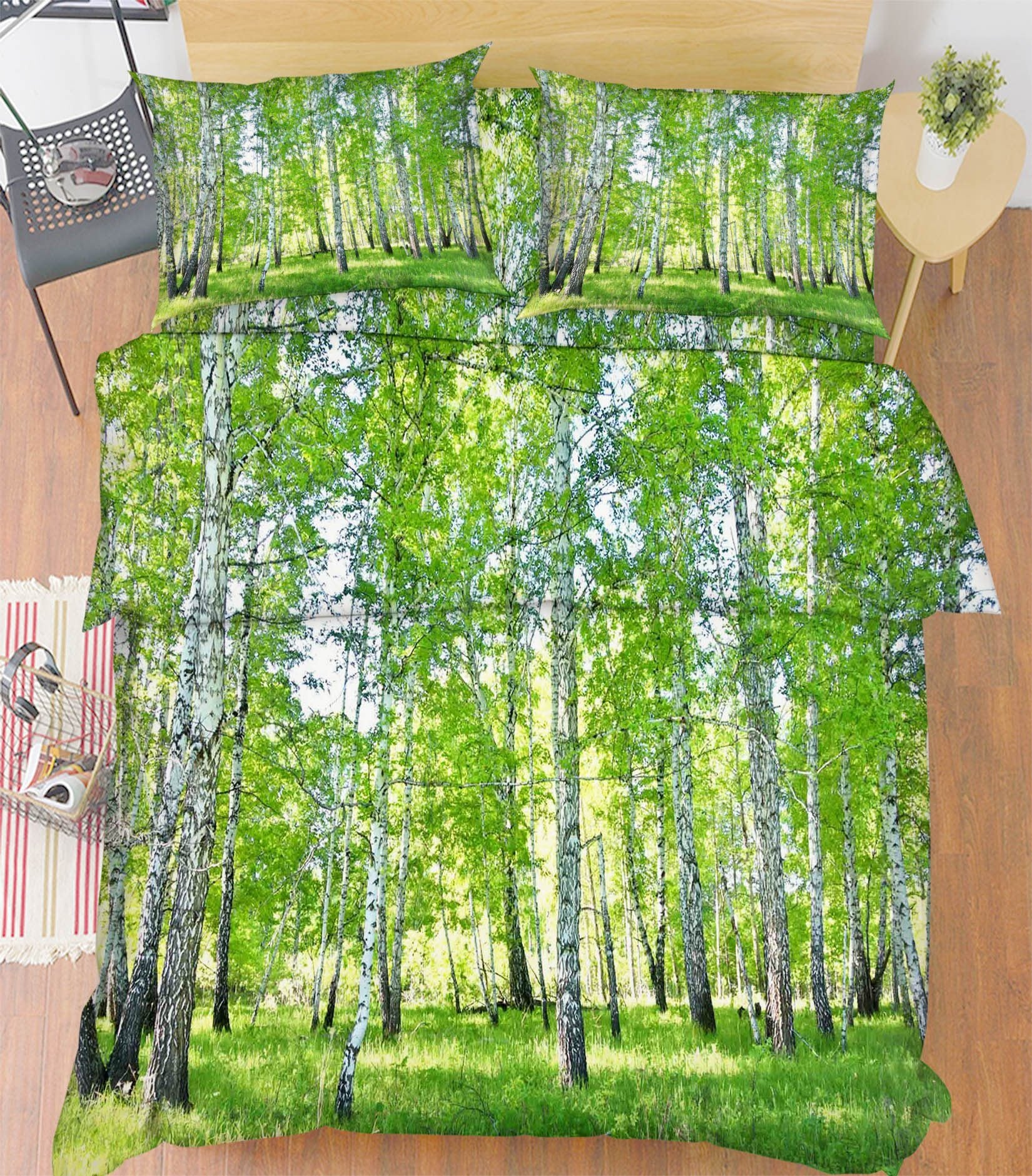 3D Green Forest 12 Bed Pillowcases Quilt Wallpaper AJ Wallpaper 