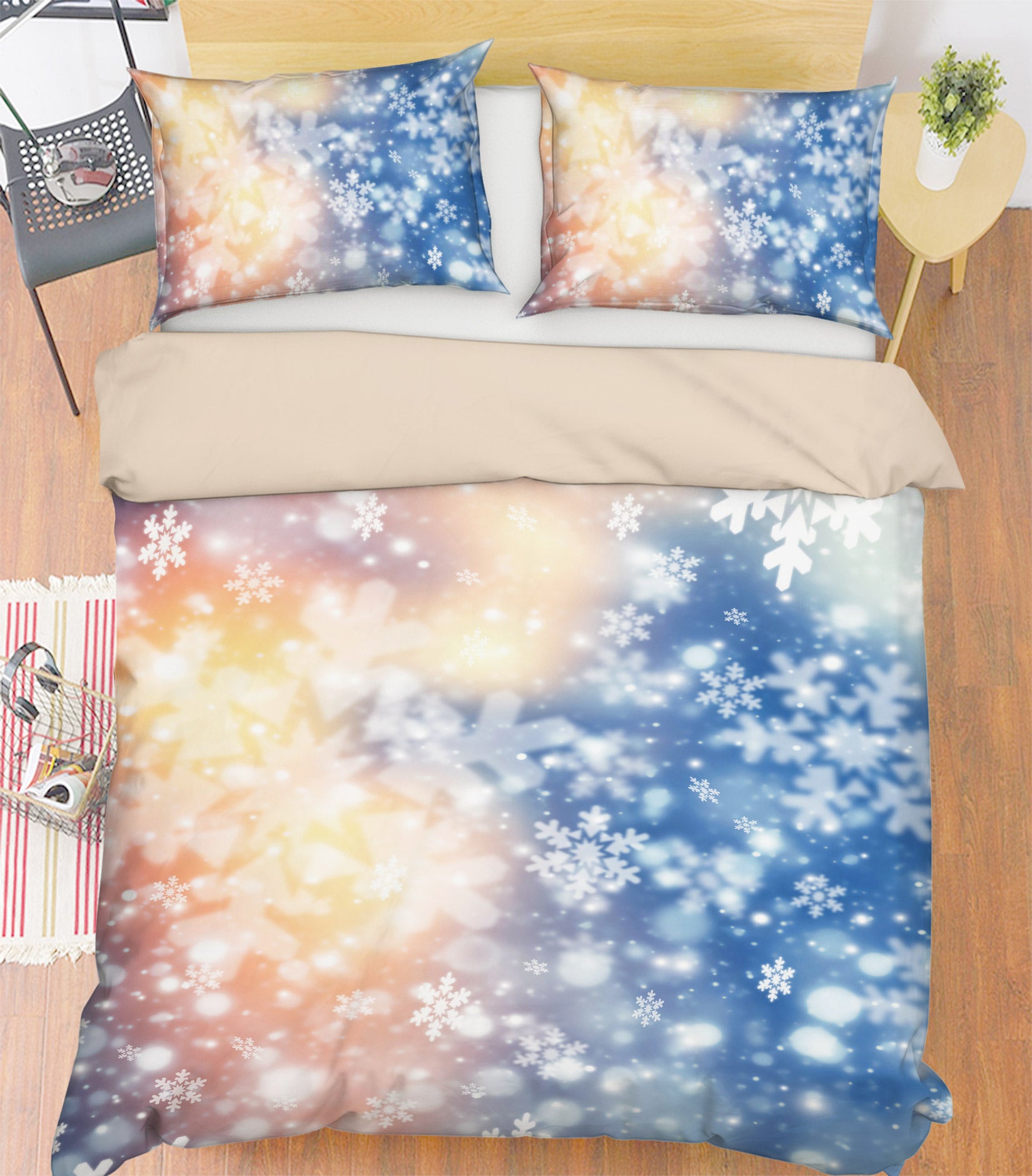 3D Snowflake 13220 Bed Pillowcases Quilt