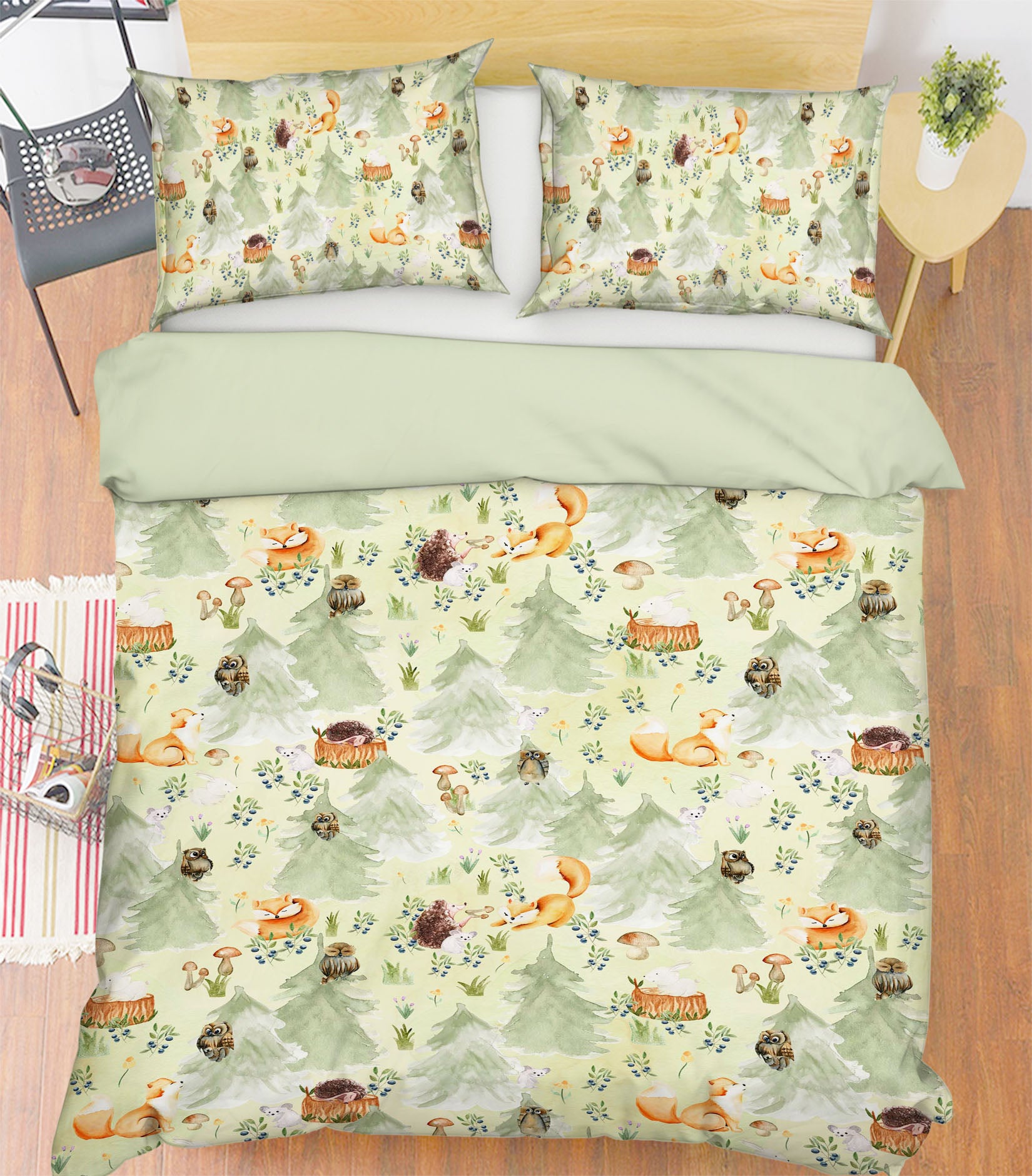 3D Owl Fox 195 Uta Naumann Bedding Bed Pillowcases Quilt