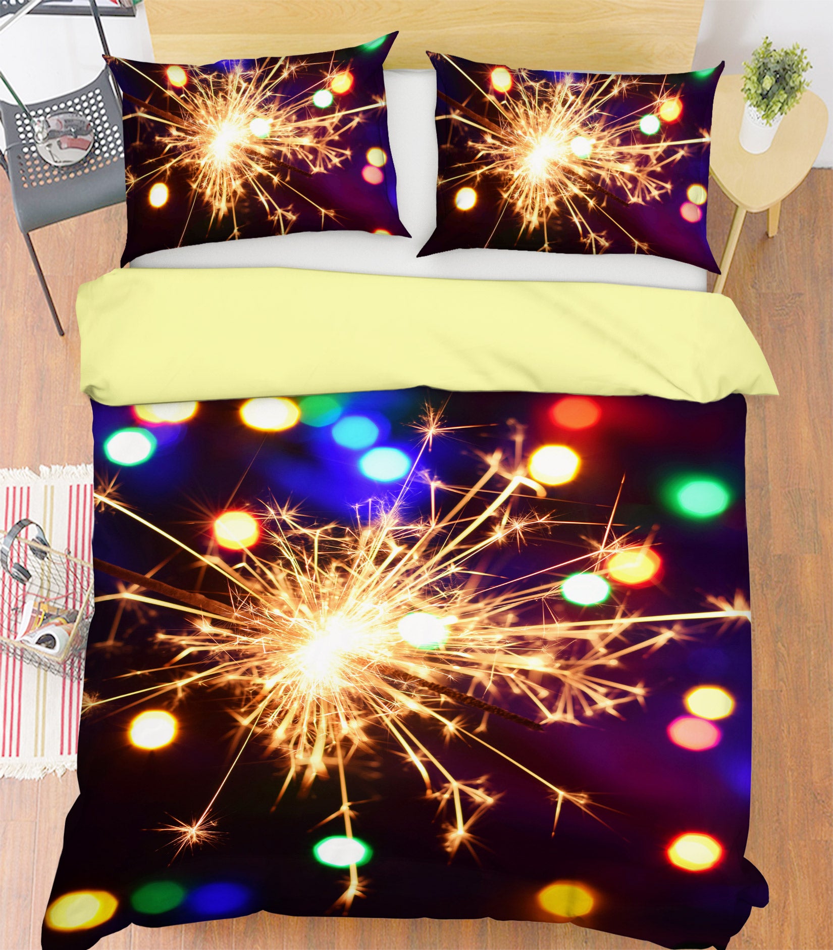 3D Fireworks 14073 Bed Pillowcases Quilt