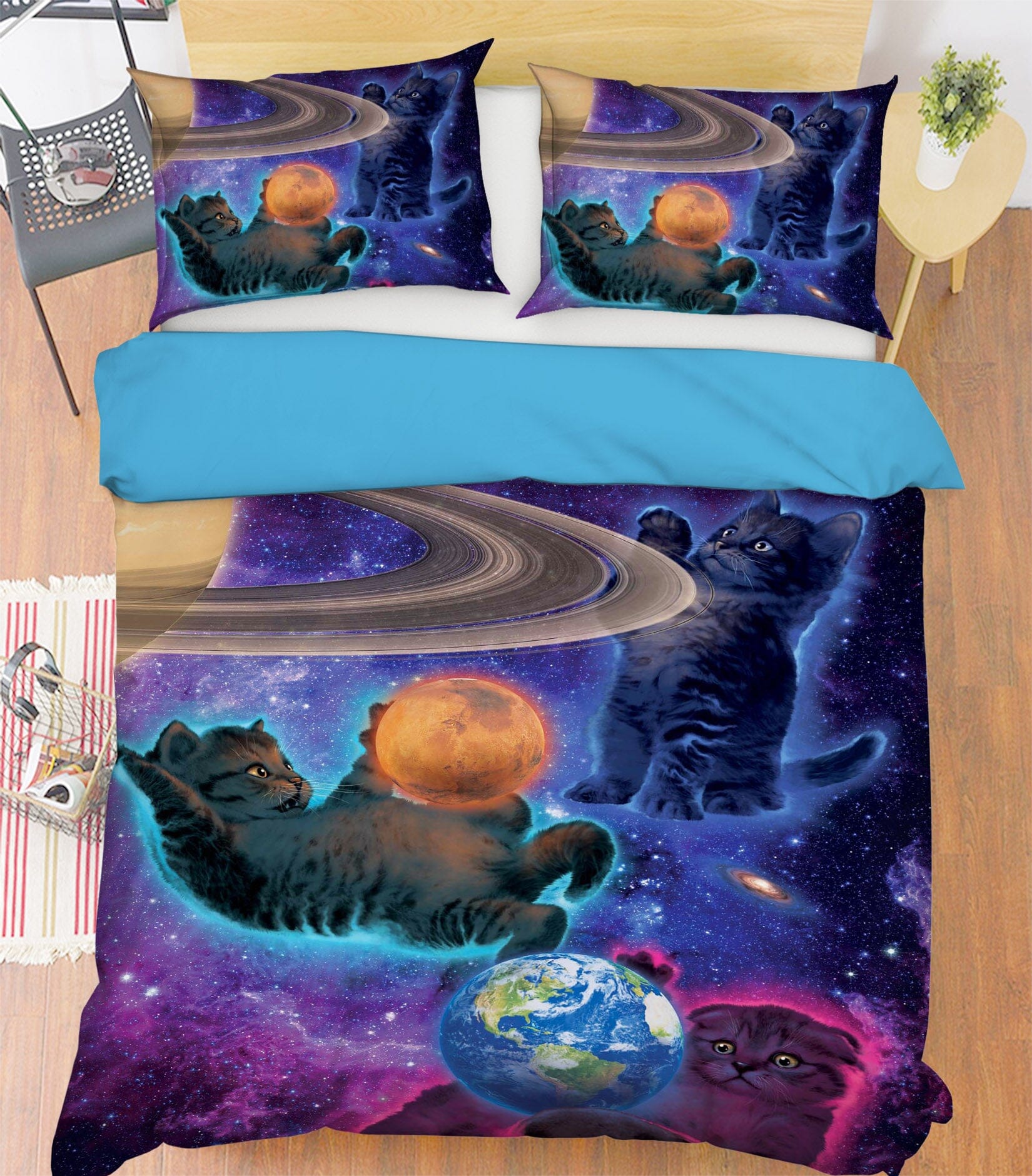 3D Cosmic Kittens 034 Bed Pillowcases Quilt Exclusive Designer Vincent Quiet Covers AJ Creativity Home 