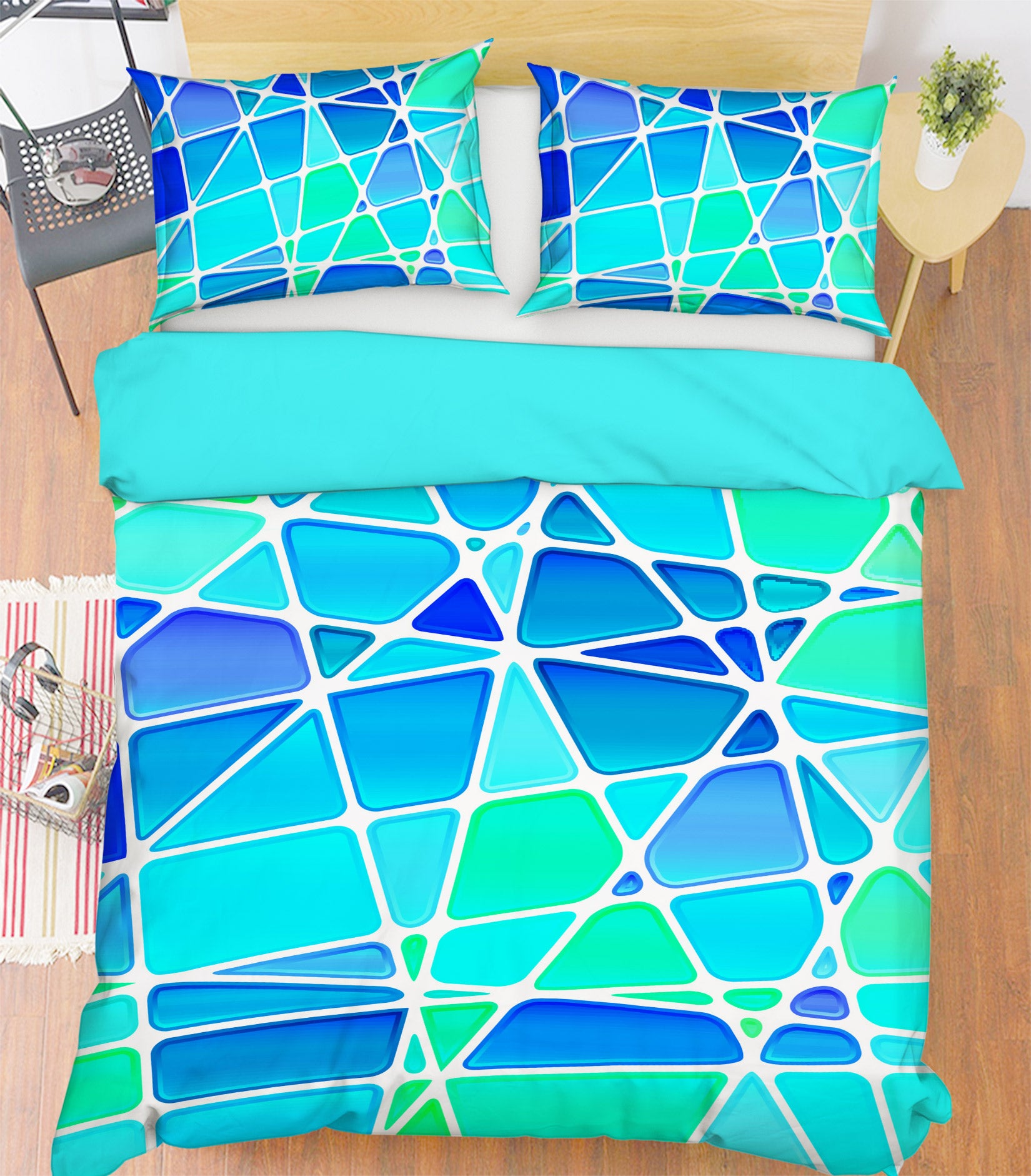 3D Blue Lines 14024 Bed Pillowcases Quilt