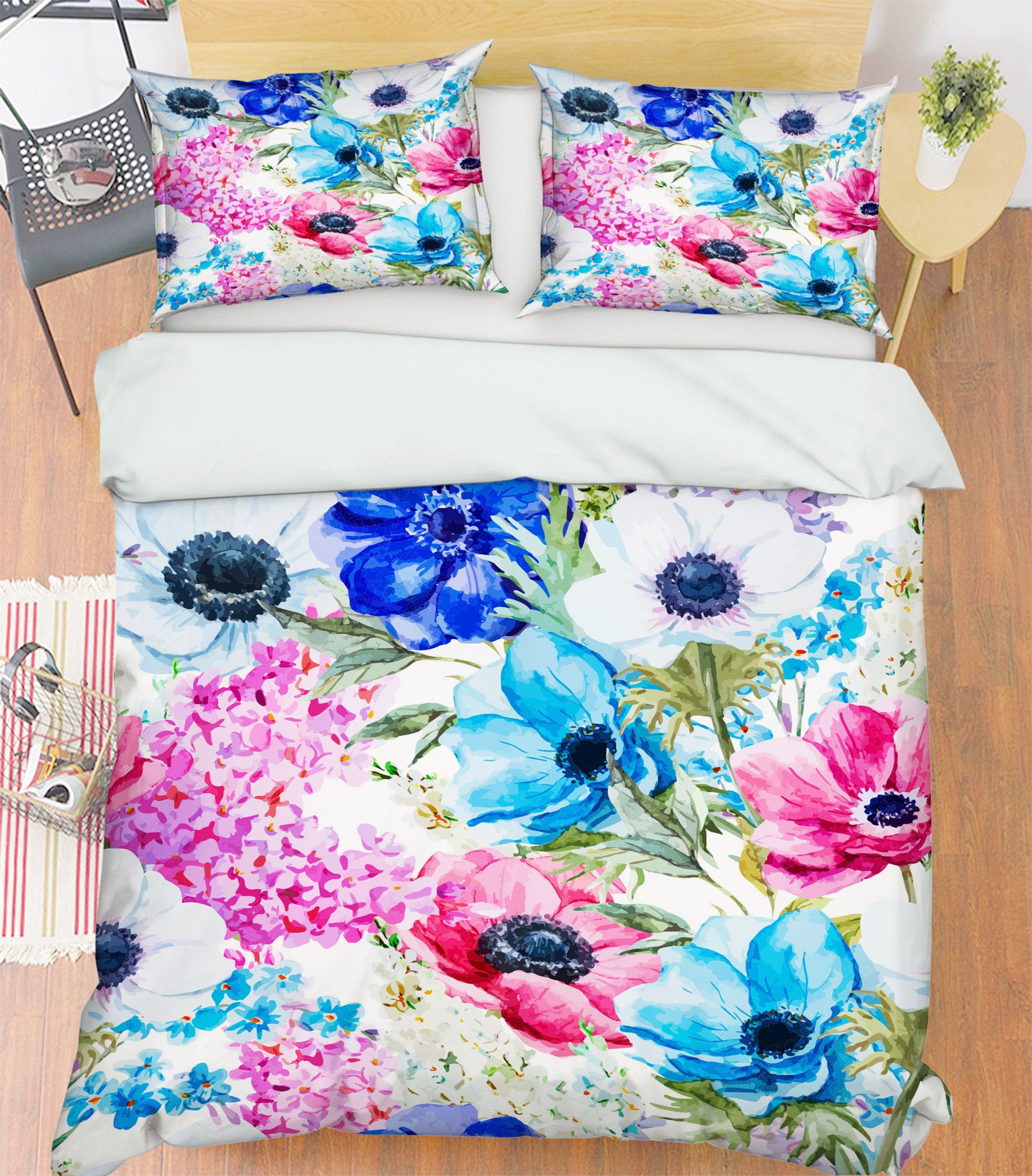 3D Colored Flowers 60079 Bed Pillowcases Quilt