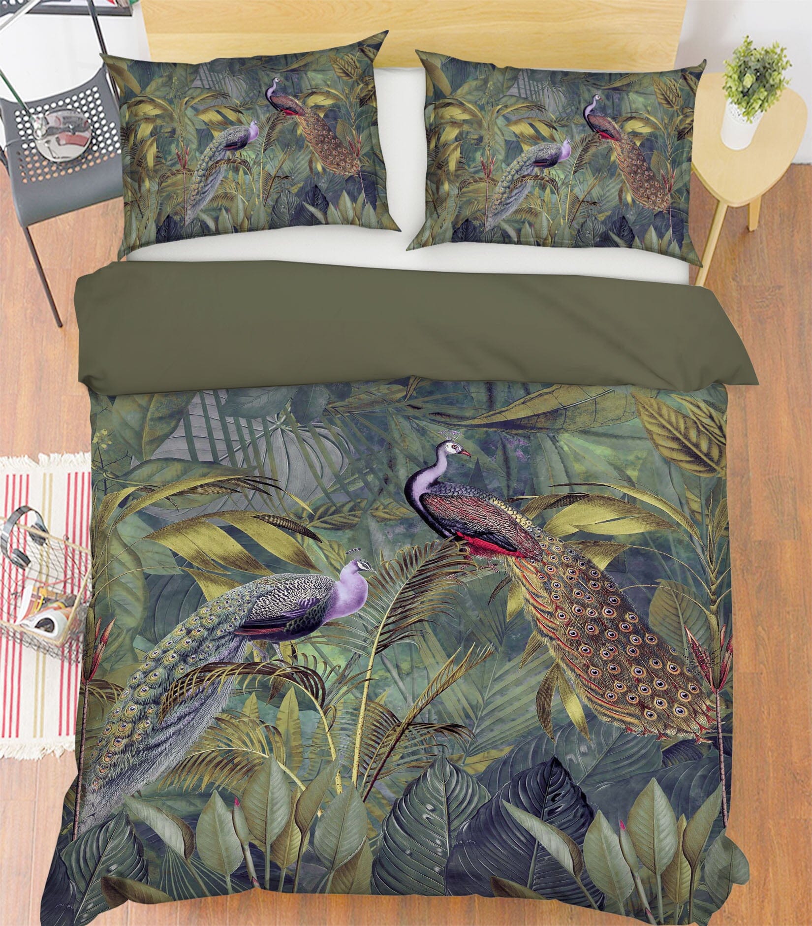 3D Peacock Leaves 117 Andrea haase Bedding Bed Pillowcases Quilt Quiet Covers AJ Creativity Home 