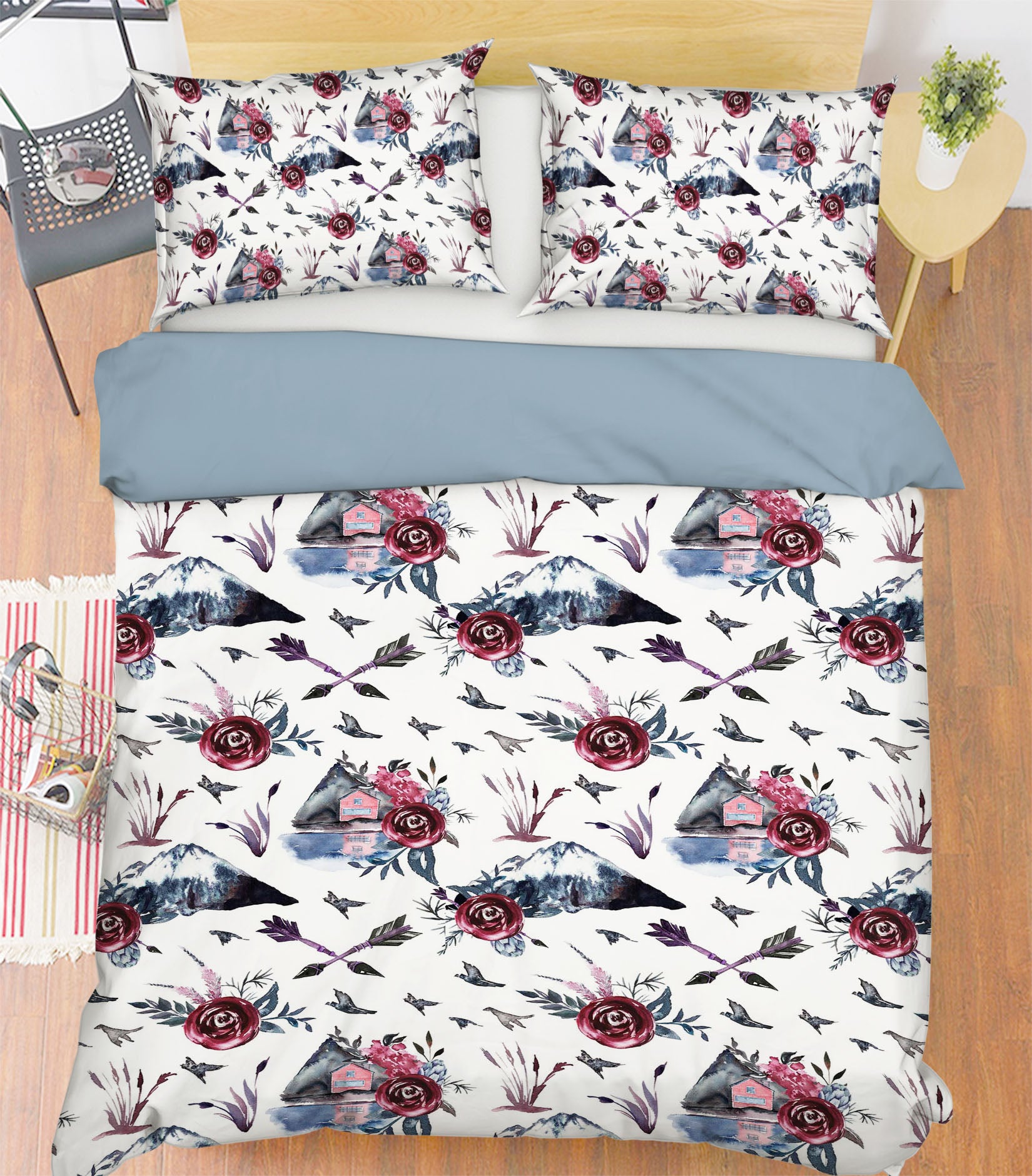 3D Red Flowers 18185 Uta Naumann Bedding Bed Pillowcases Quilt