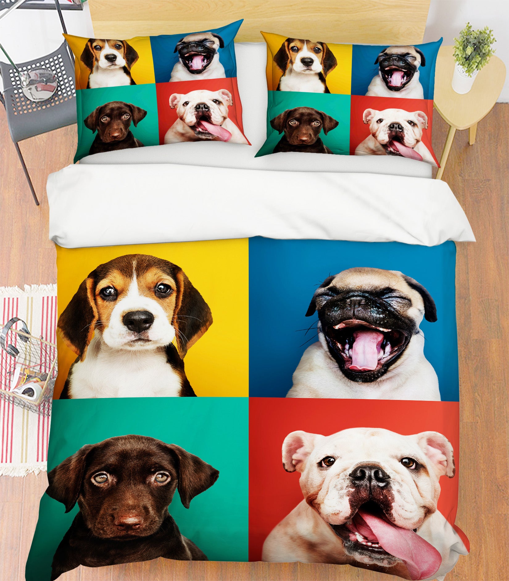 3D Dog 59044 Bed Pillowcases Quilt