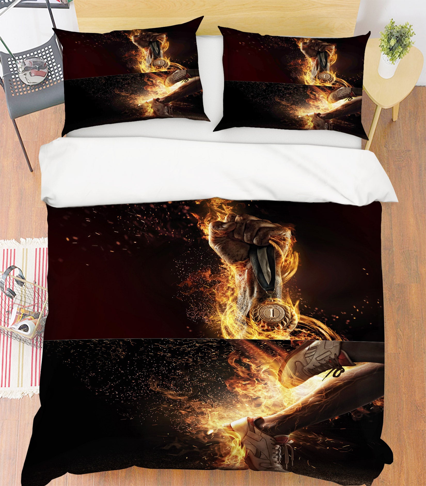 3D Fitness Hand 14154 Bed Pillowcases Quilt