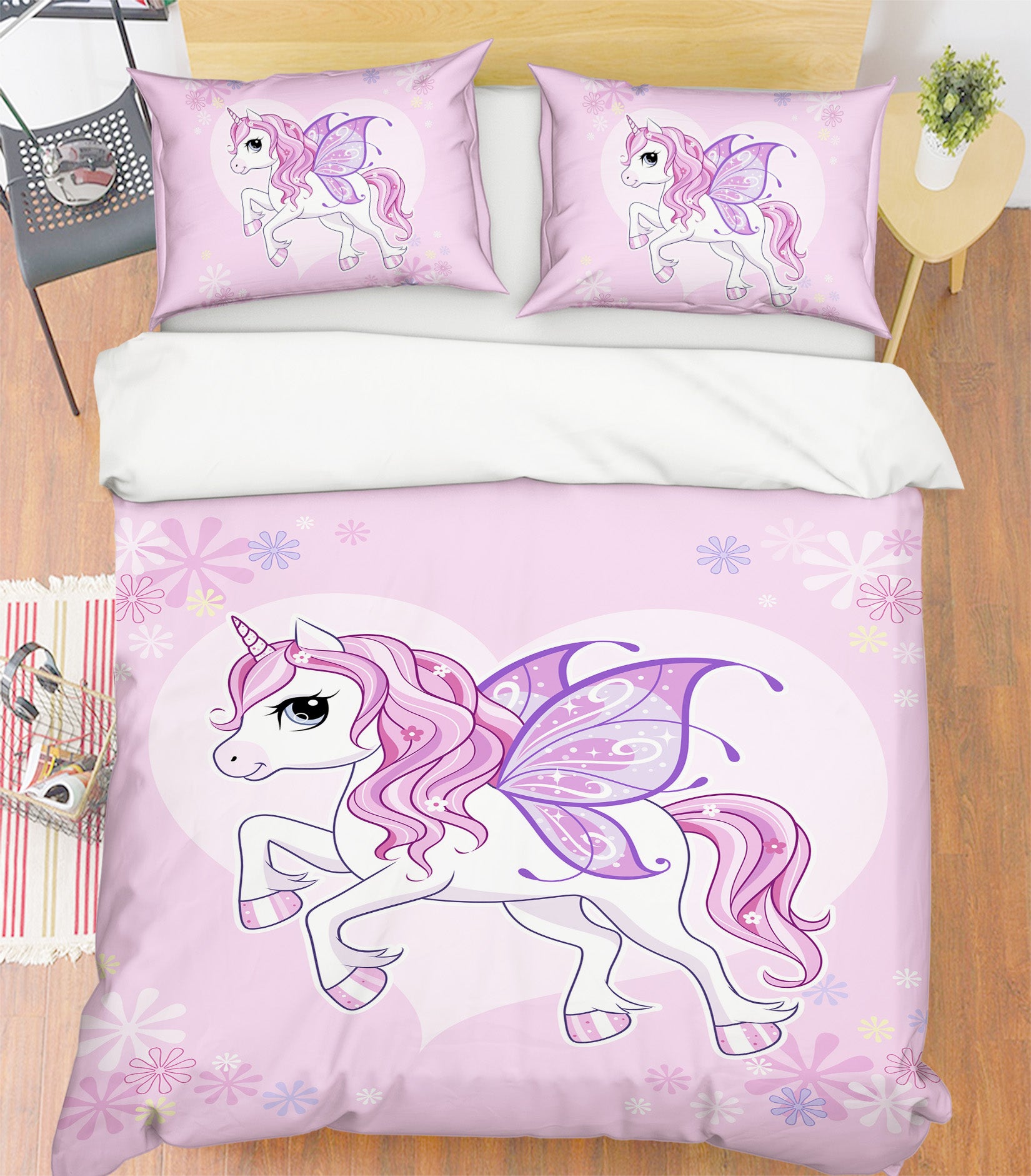 3D Unicorn Wings 58232 Bed Pillowcases Quilt