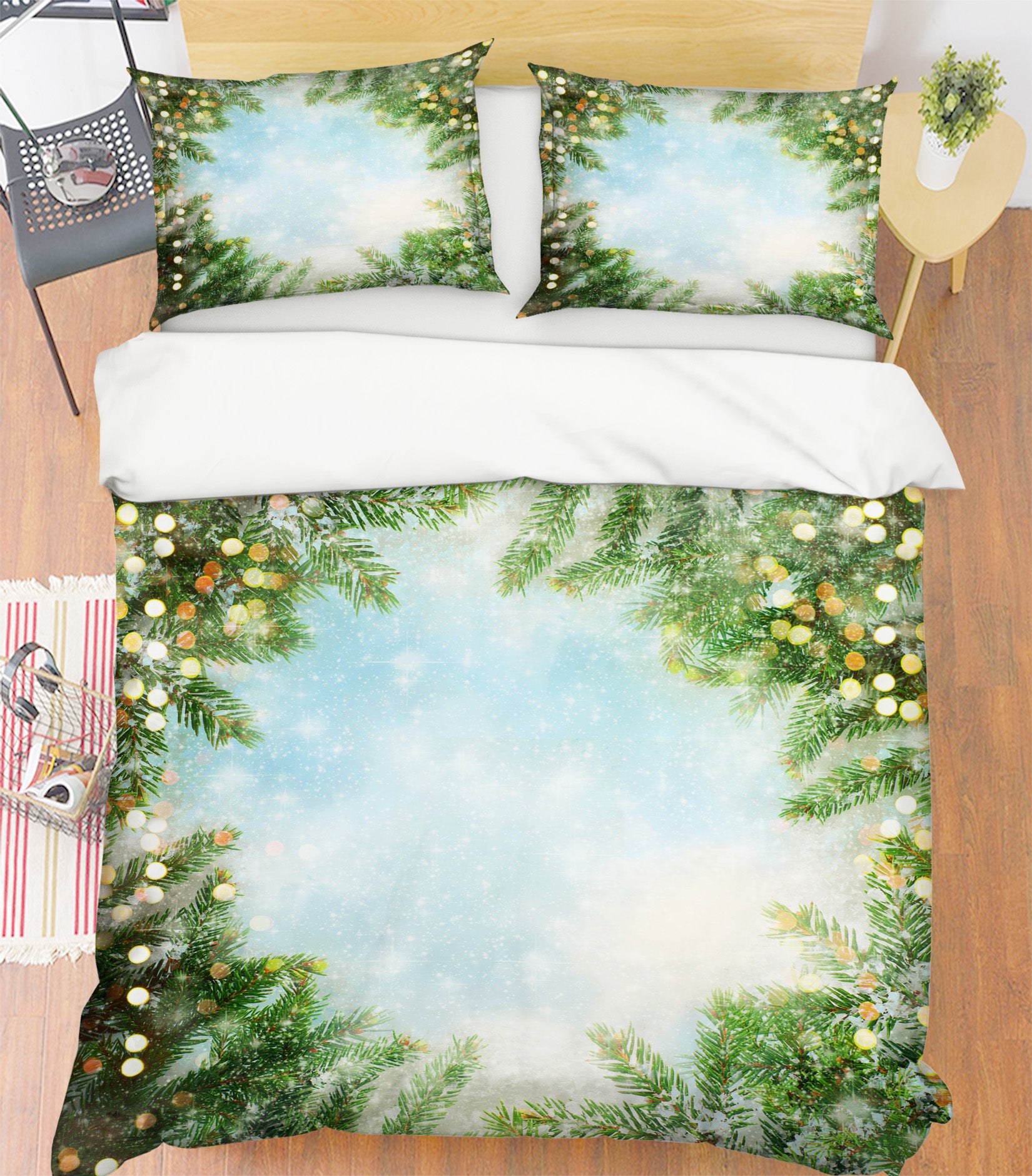 3D Branch Circle 51084 Christmas Quilt Duvet Cover Xmas Bed Pillowcases