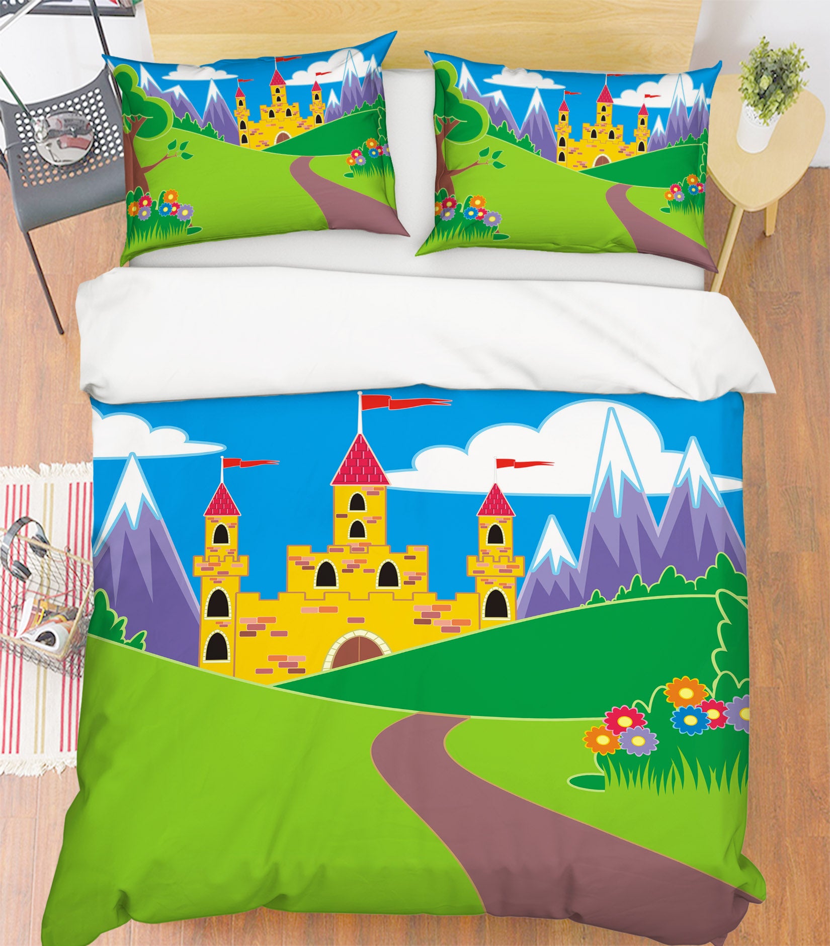 3D Castle Lawn 19133 Bed Pillowcases Quilt