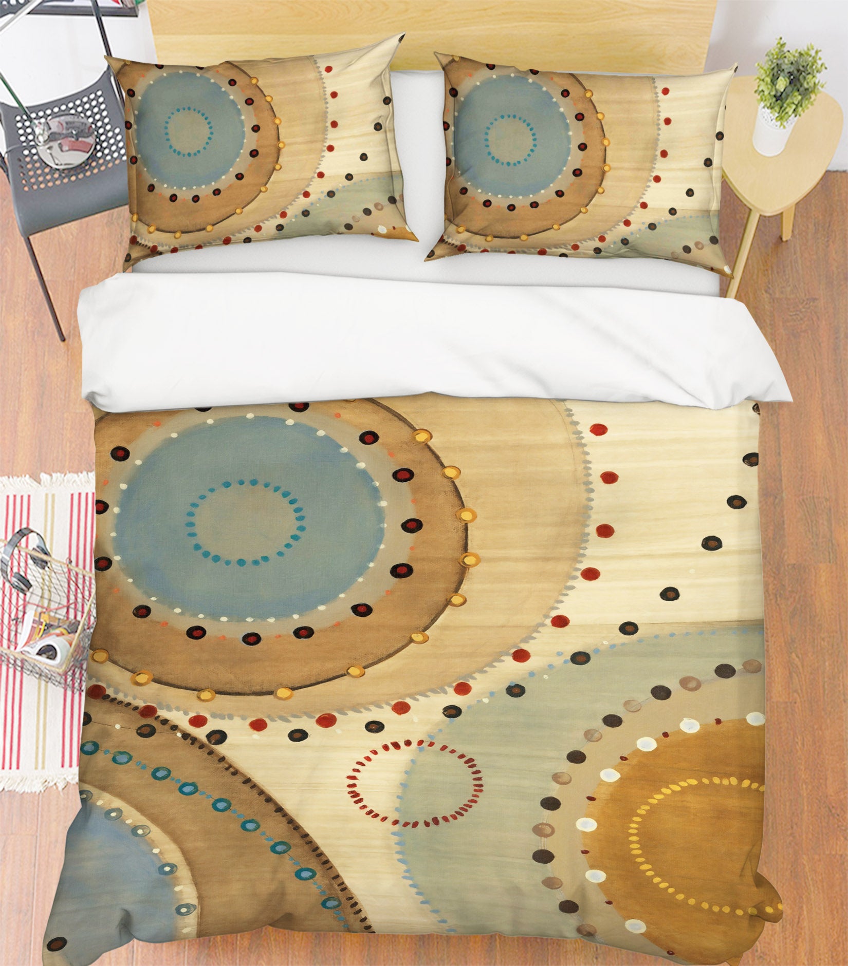 3D Brown Circle 12164 Bed Pillowcases Quilt