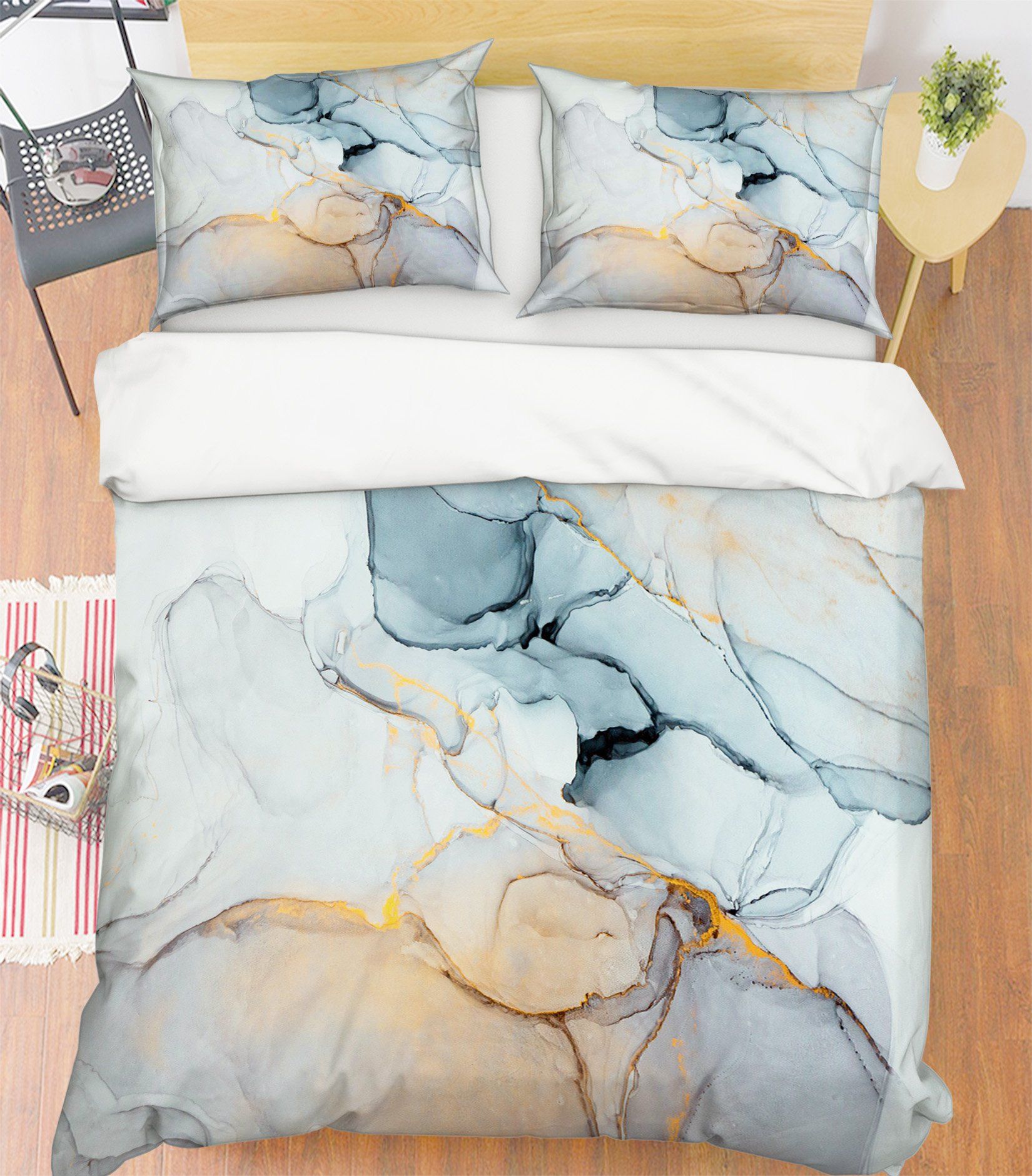 3D Smear Green Ink 075 Bed Pillowcases Quilt Wallpaper AJ Wallpaper 