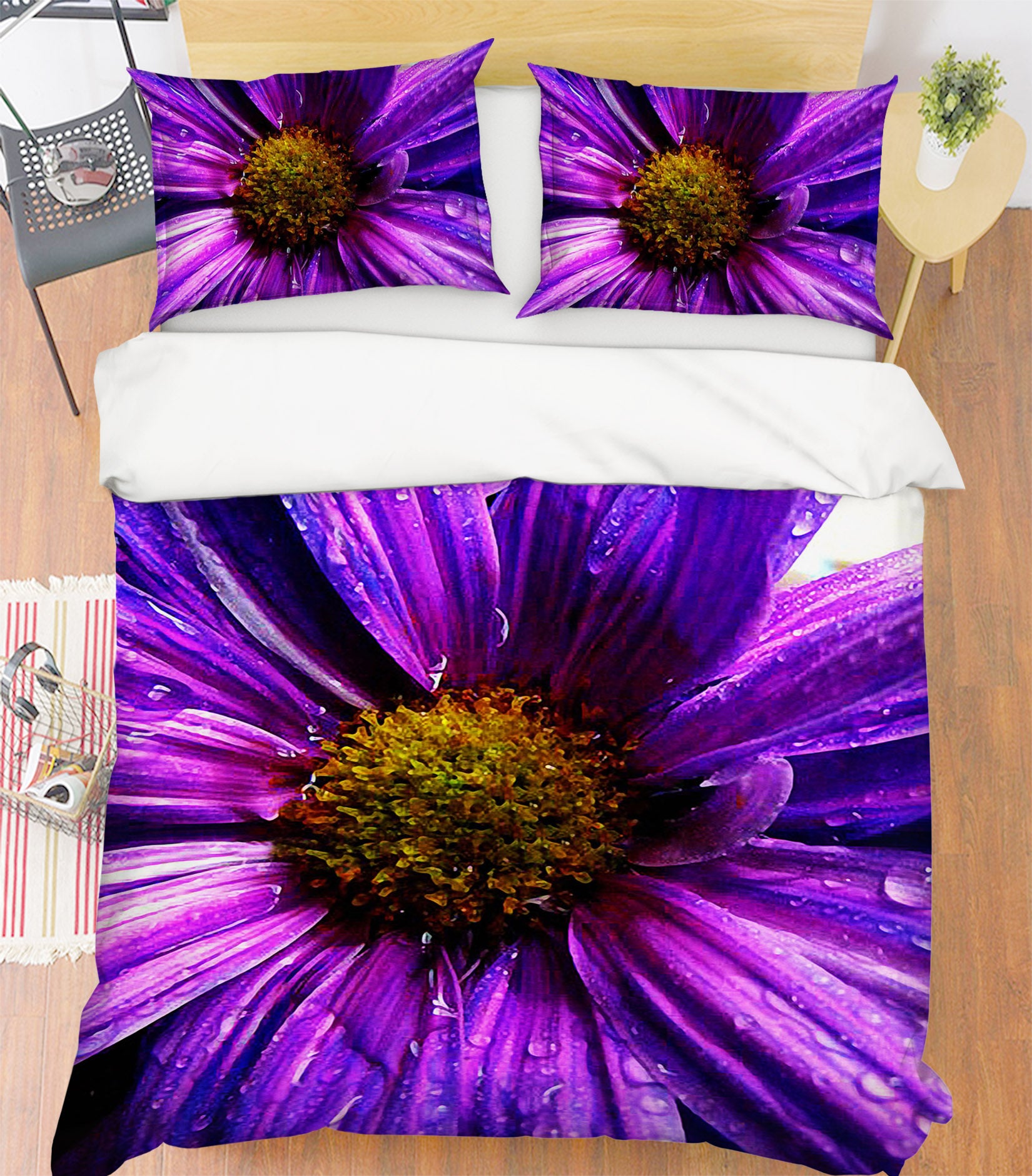 3D Purple Flower 092 Bed Pillowcases Quilt