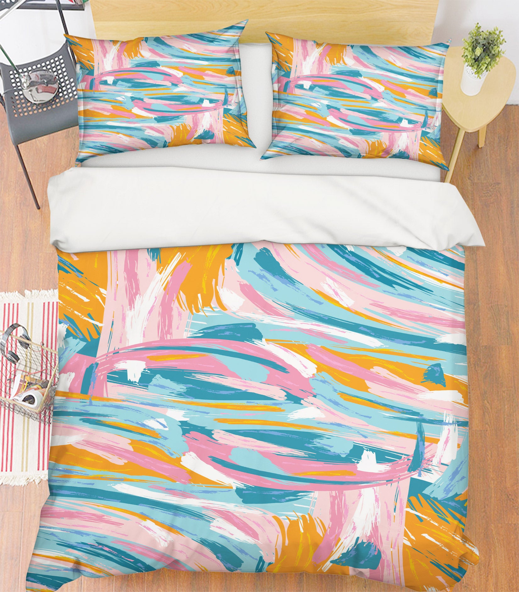 3D Color Stripes 60066 Bed Pillowcases Quilt