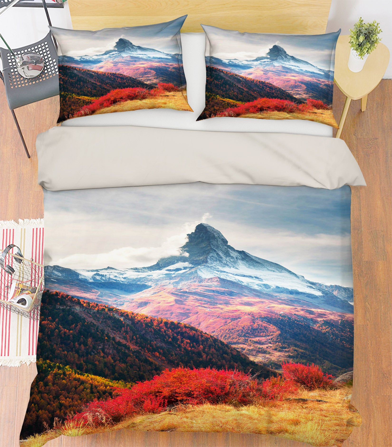 3D Mountain 15155 Bed Pillowcases Quilt