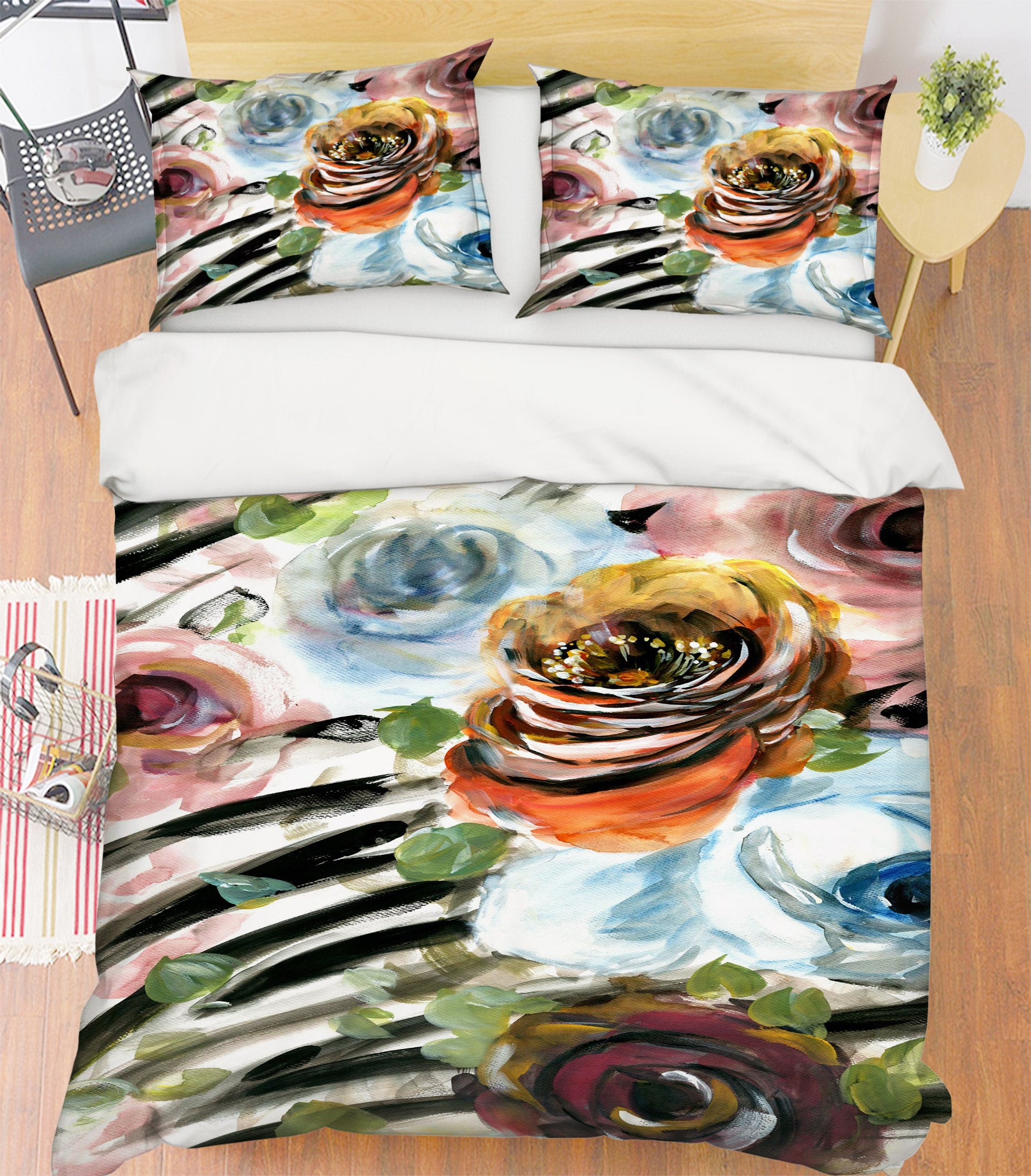 3D Flower Pattern 16098 Bed Pillowcases Quilt