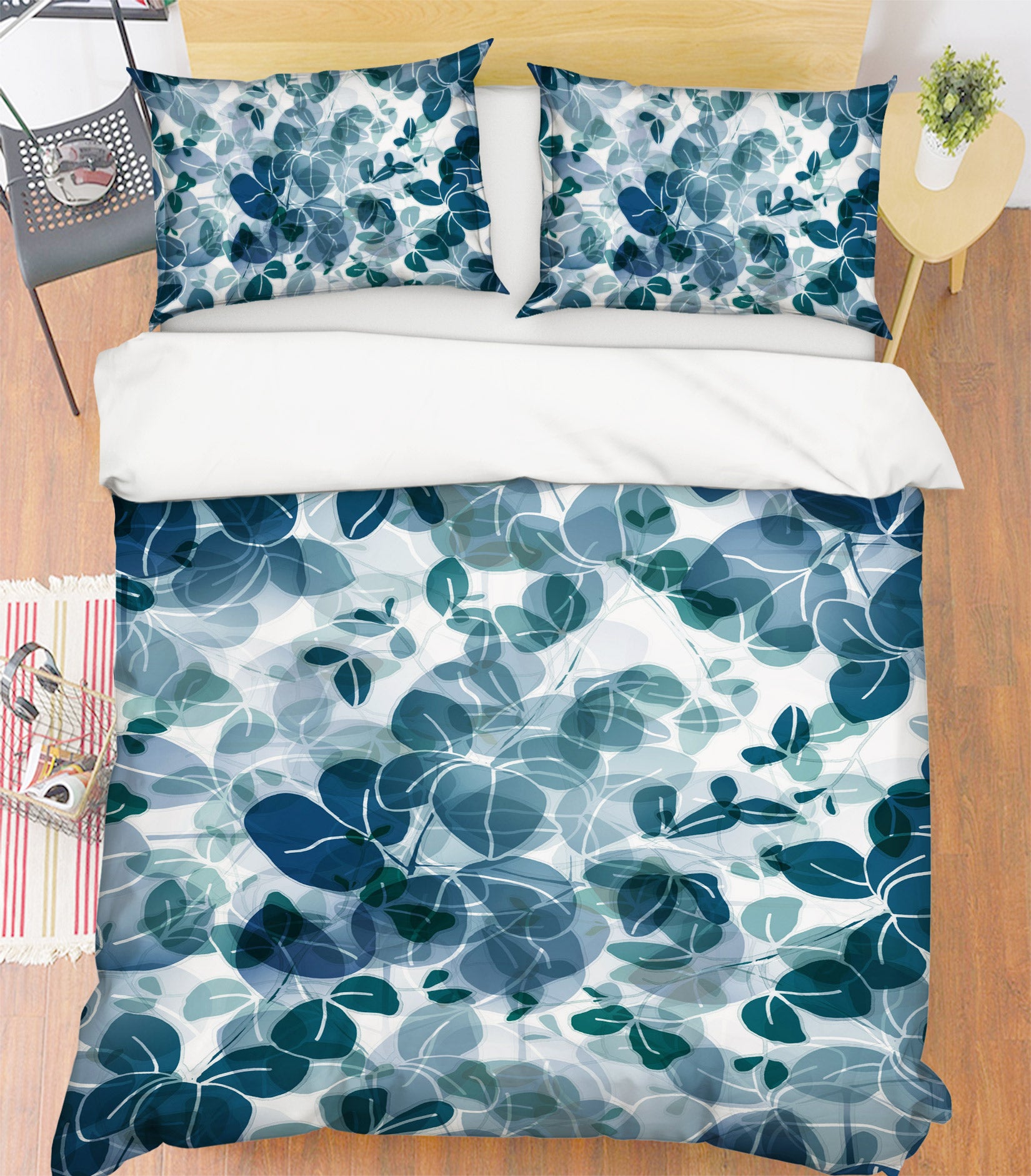 3D Leaves 13210 Bed Pillowcases Quilt