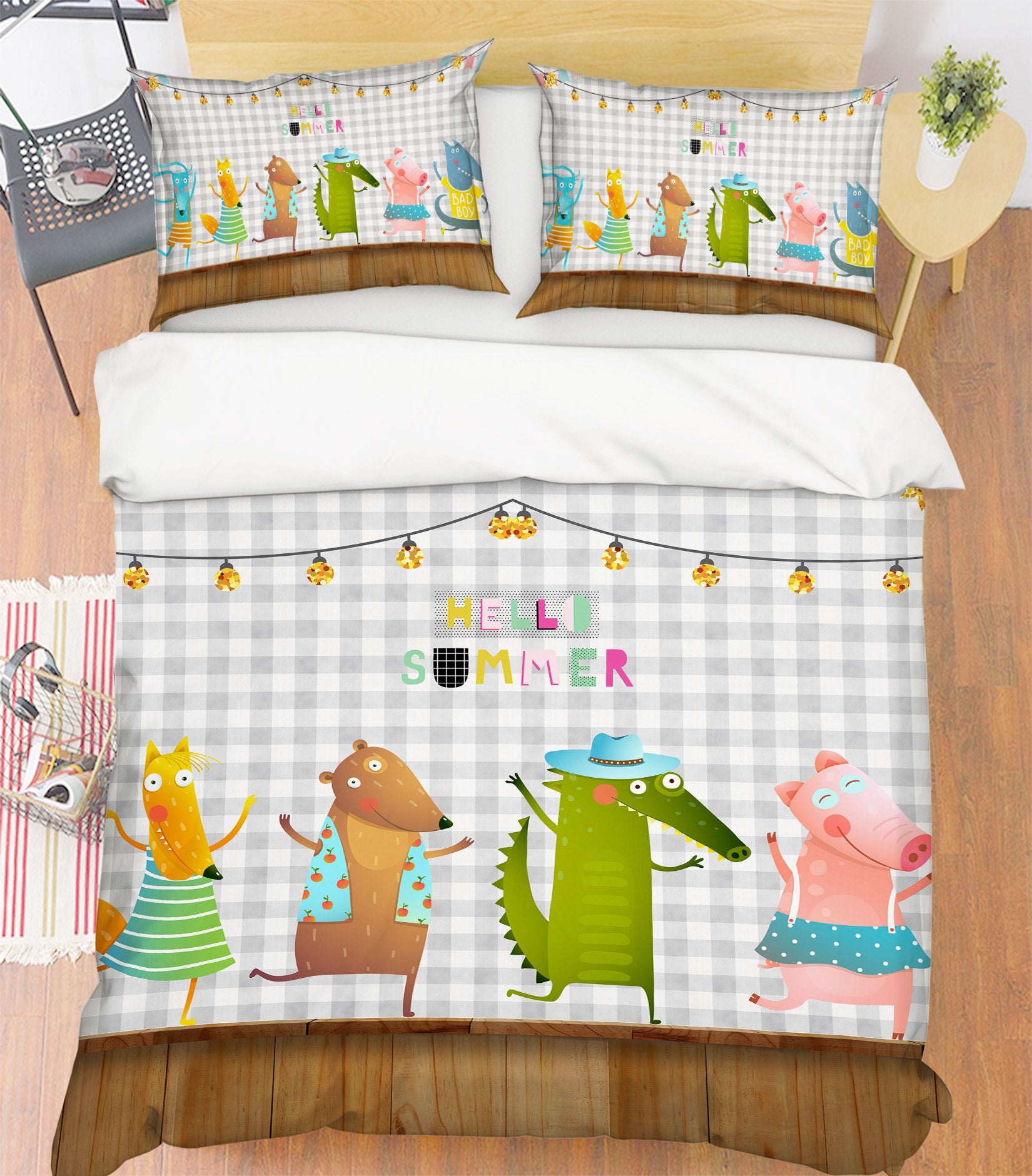 3D Crocodile Fox 13144 Bed Pillowcases Quilt
