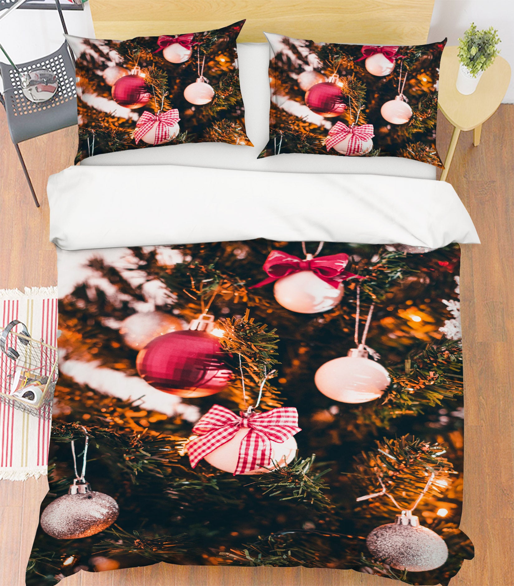 3D Ball Pendant 51144 Christmas Quilt Duvet Cover Xmas Bed Pillowcases