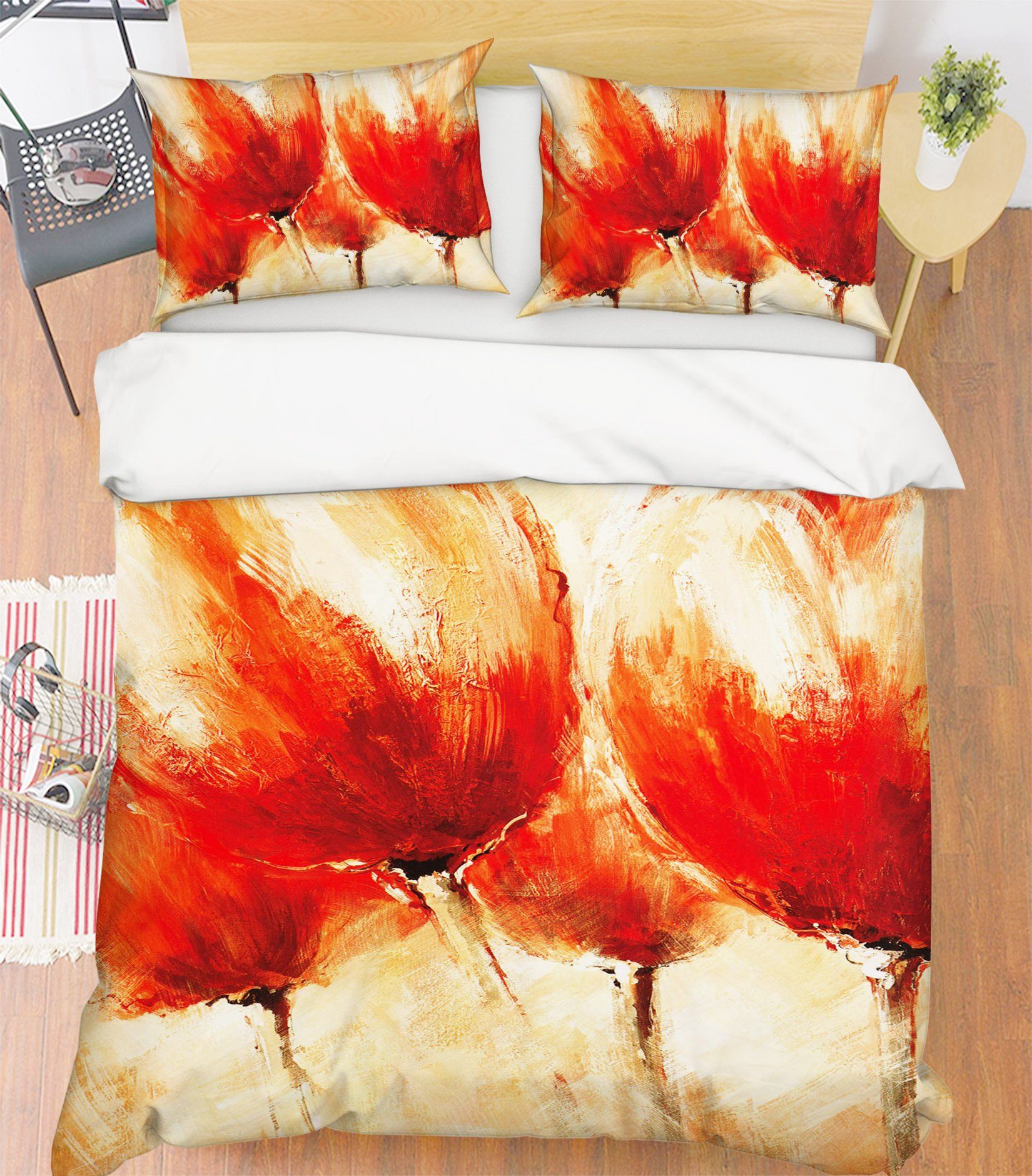 3D Graffiti Safflower 081 Bed Pillowcases Quilt Wallpaper AJ Wallpaper 