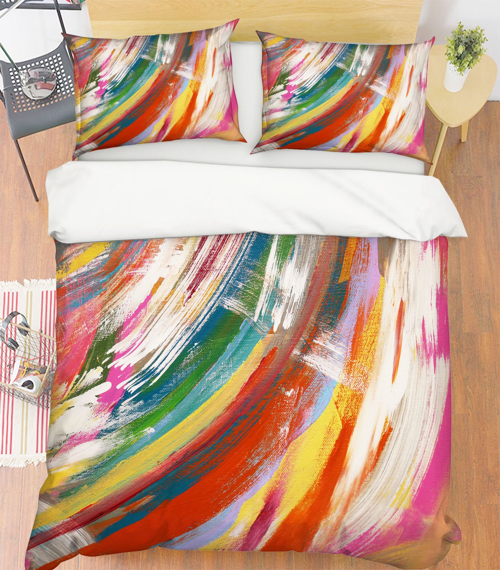 3D Color Stripes 60139 Bed Pillowcases Quilt