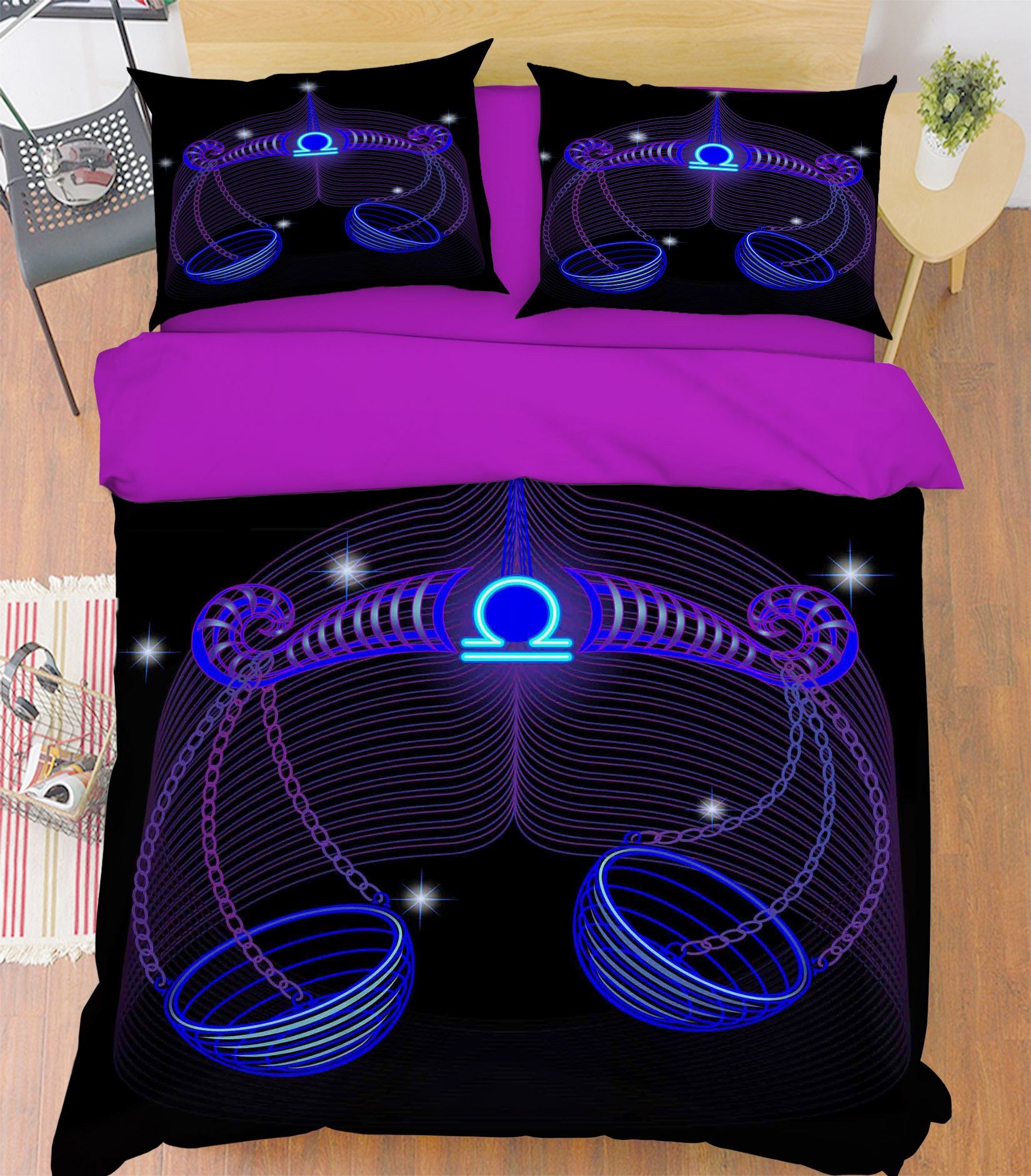 3D Libra 300 Bed Pillowcases Quilt Wallpaper AJ Wallpaper 