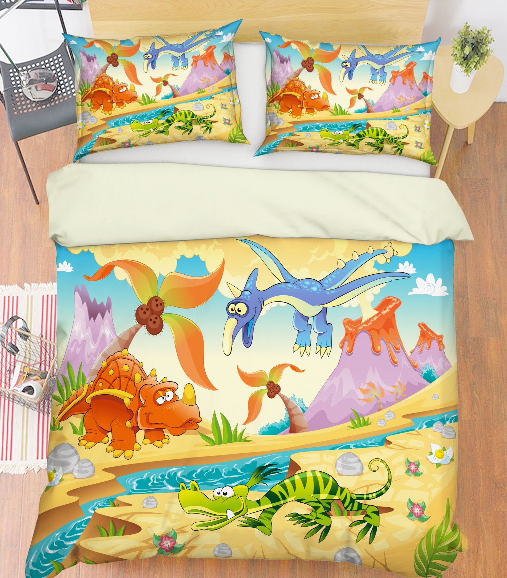 3D Cartoon Dinosaur Era 13032 Bed Pillowcases Quilt